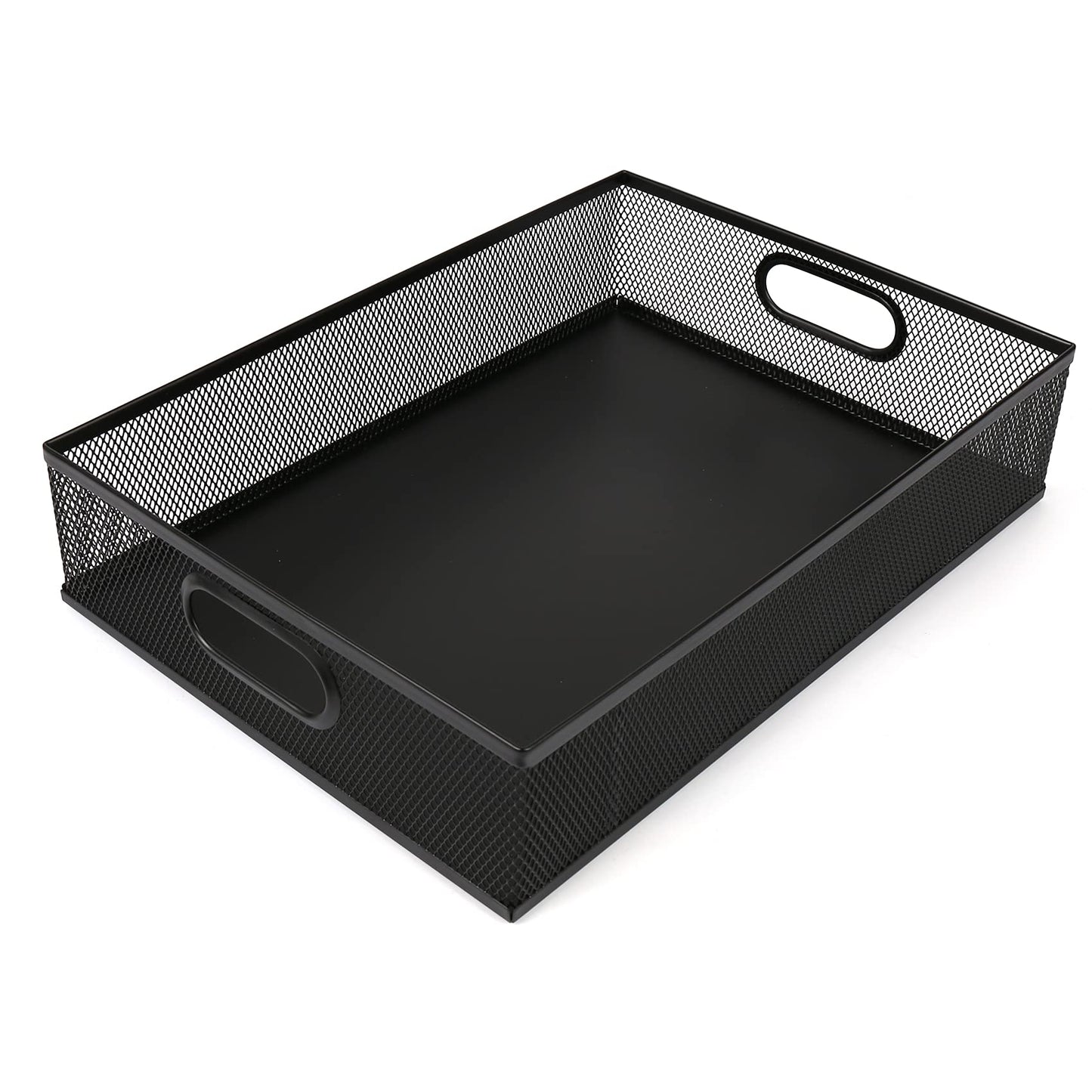 EsOfficce Desk Drawer Organizer, A4 Large Metal Mesh Desk Organizer Tray, Versatile Storage Box Set