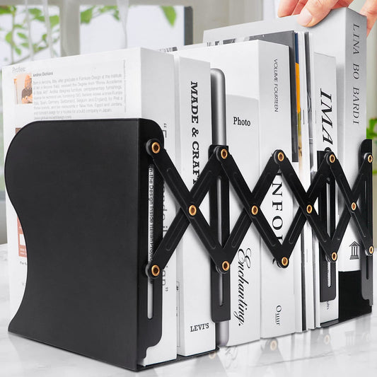 Heavy Duty Book End to Hold Books, Adjustable Bookends Book Holder for Shelves, Decorative Book