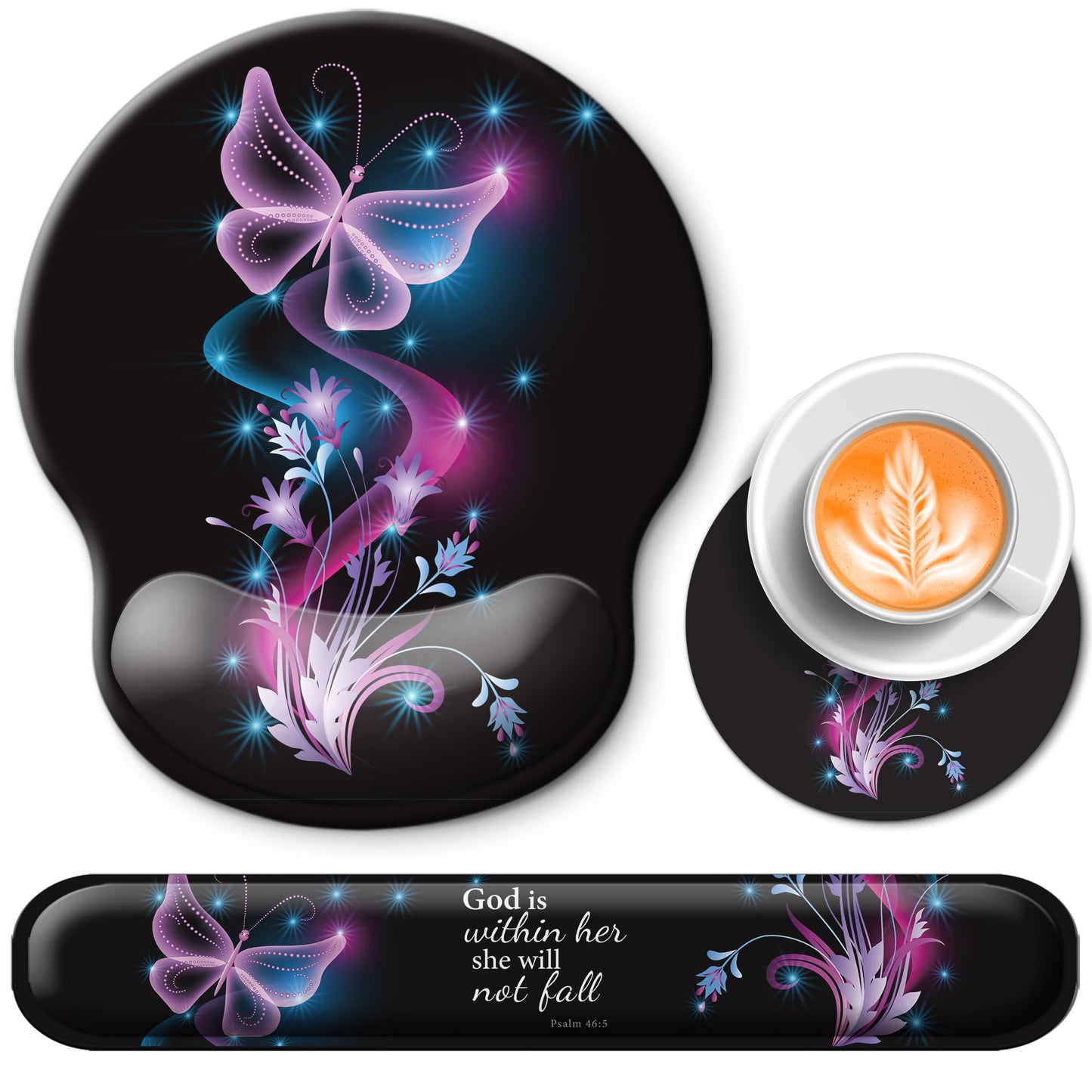 Wiabsi Mouse Pad and Keyboard Wrist Rest Support,Ergonomic Mouse Pad Set
