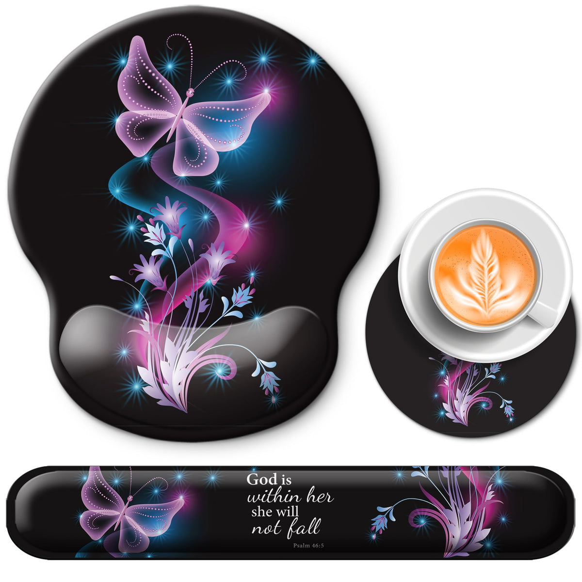 Wiabsi Mouse Pad and Keyboard Wrist Rest Support,Ergonomic Mouse Pad Set