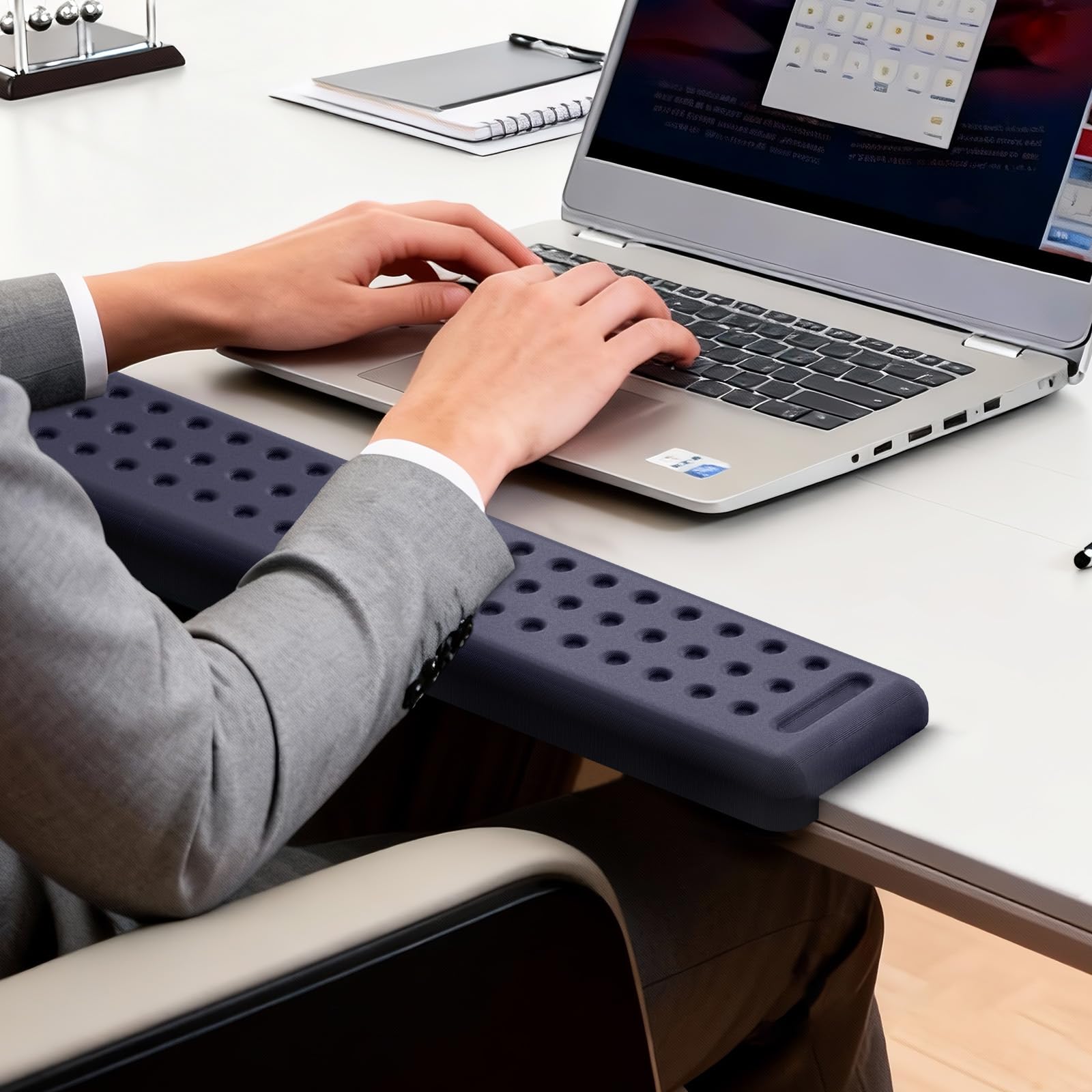 Leolee L-Shaped Desk Long Wrist Rest Elbow 60CM, Deep Blue Arm Rest