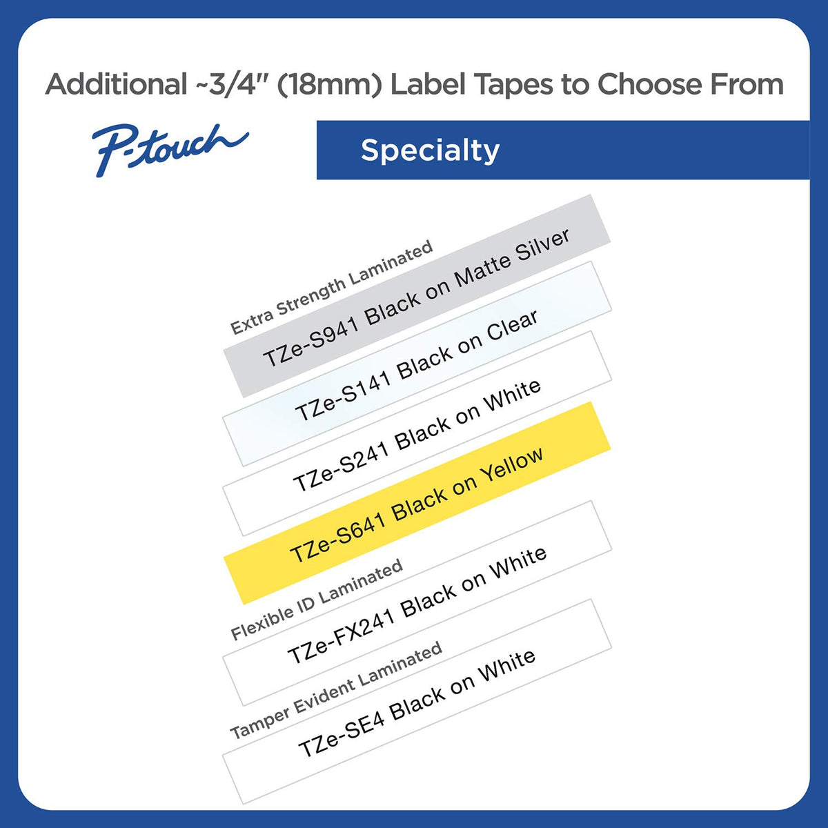 Brother TZe145 18mm (0.7") White on Clear tape for P-Touch 8m (26.2 ft).
