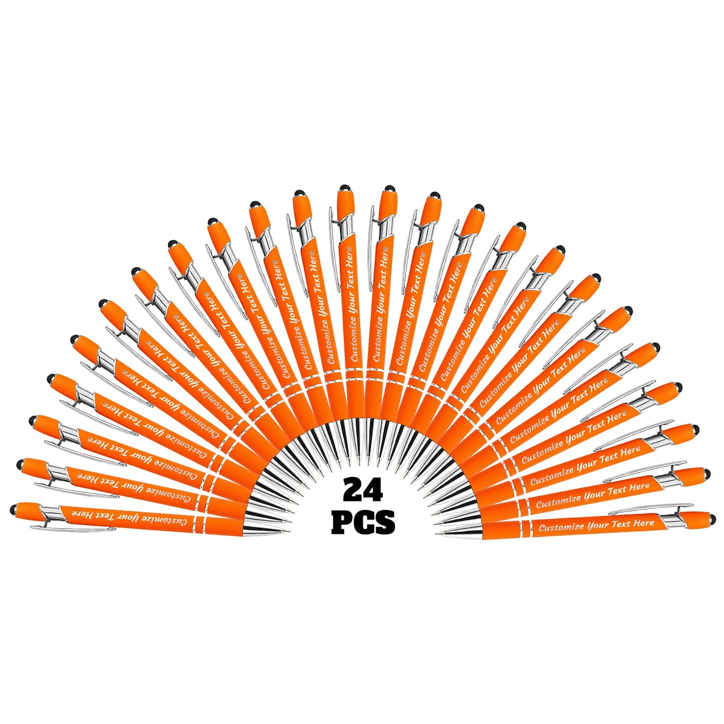 YanNanKe 24 PCS Custom Pens Personalized Bulk, Customized Engraving Ballpoint Pens with Stylus Name
