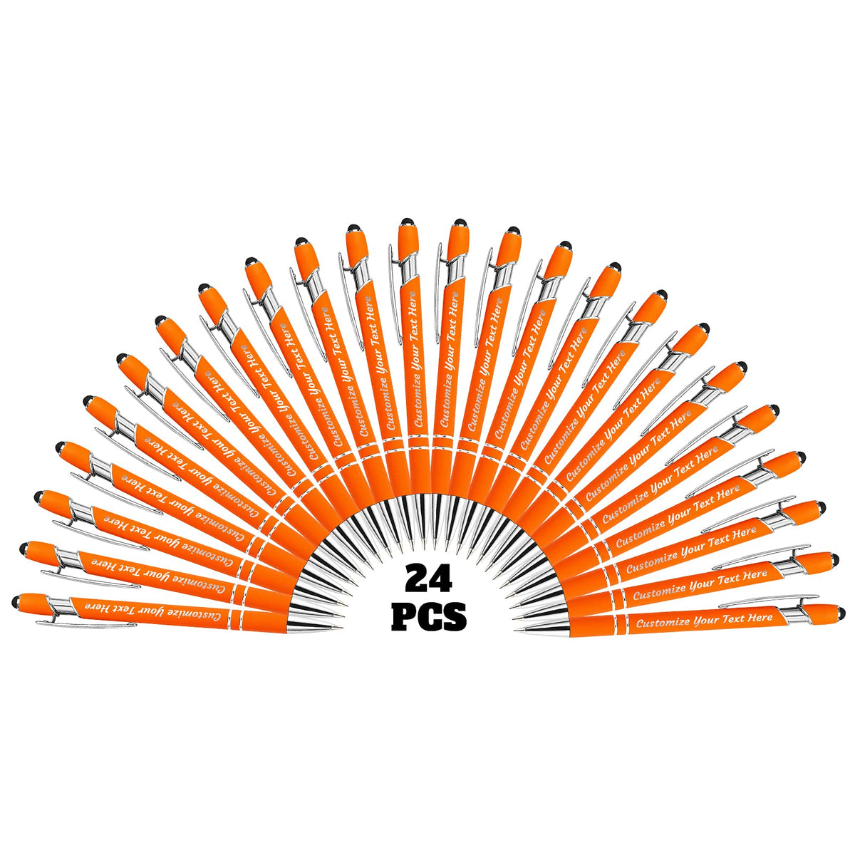 YanNanKe 24 PCS Custom Pens Personalized Bulk, Customized Engraving Ballpoint Pens with Stylus Name