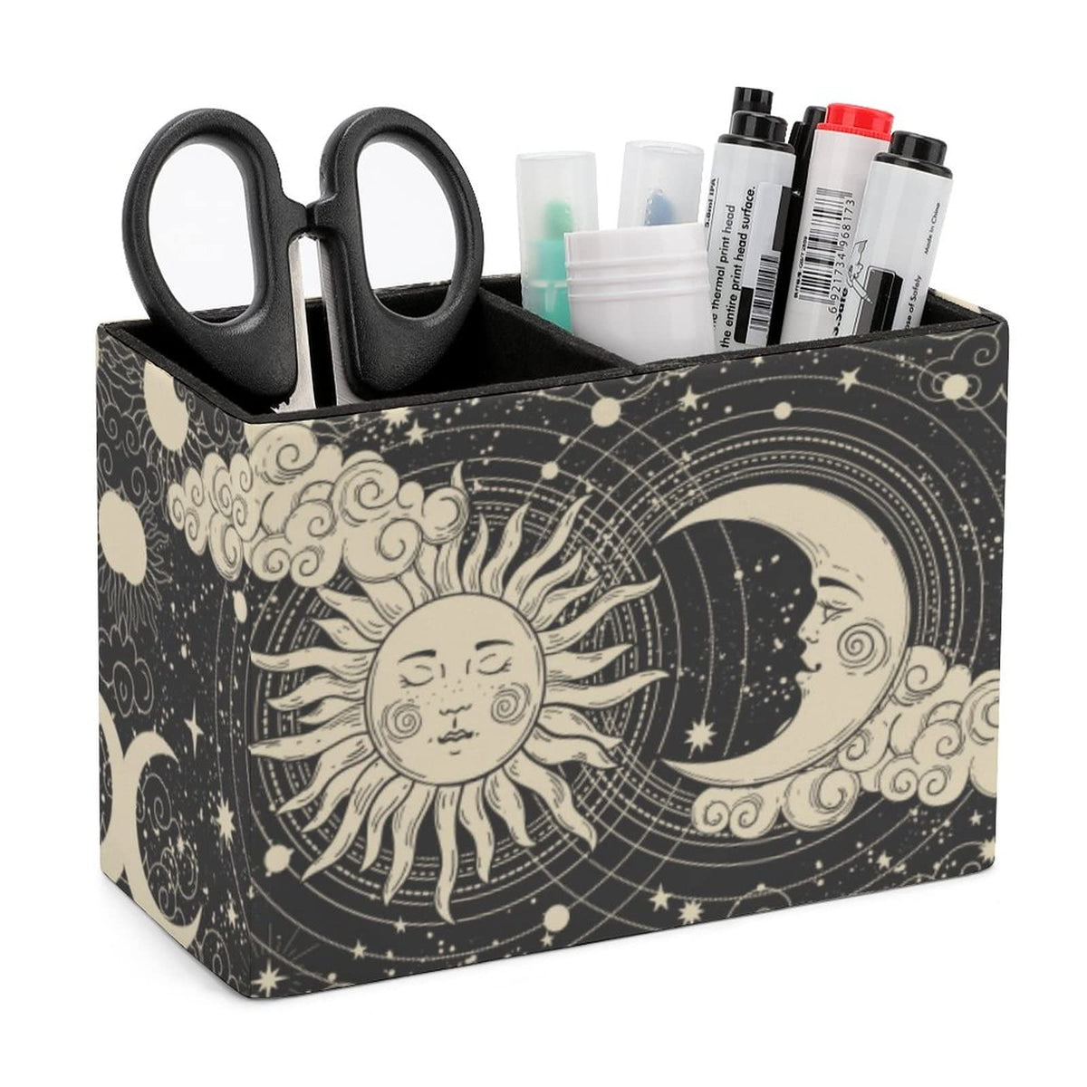 Niapessel Pencil Holder for Desk, Abstruse Astrology Sun Moon Pen Holder Storage Desktop Pen