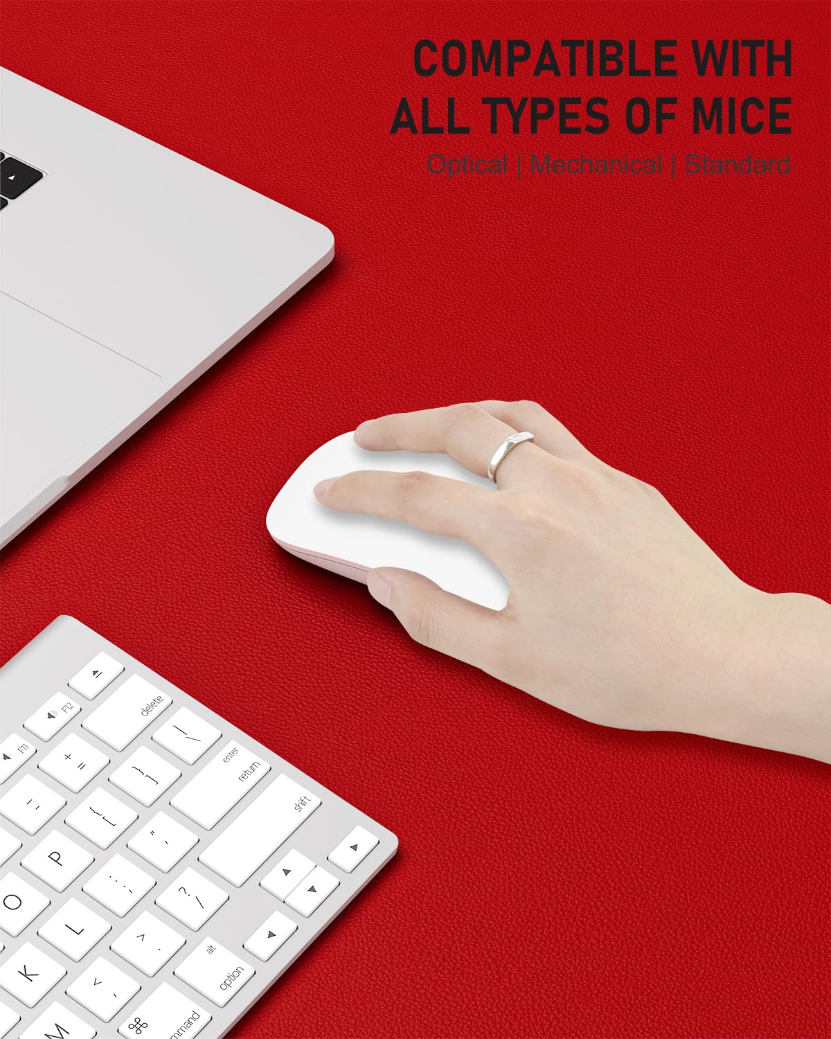Niniubye Desk Pad, 48" x 17" PU Leather Non-Slip Desk Mat Large Mouse Pad for Desktop, Waterproof