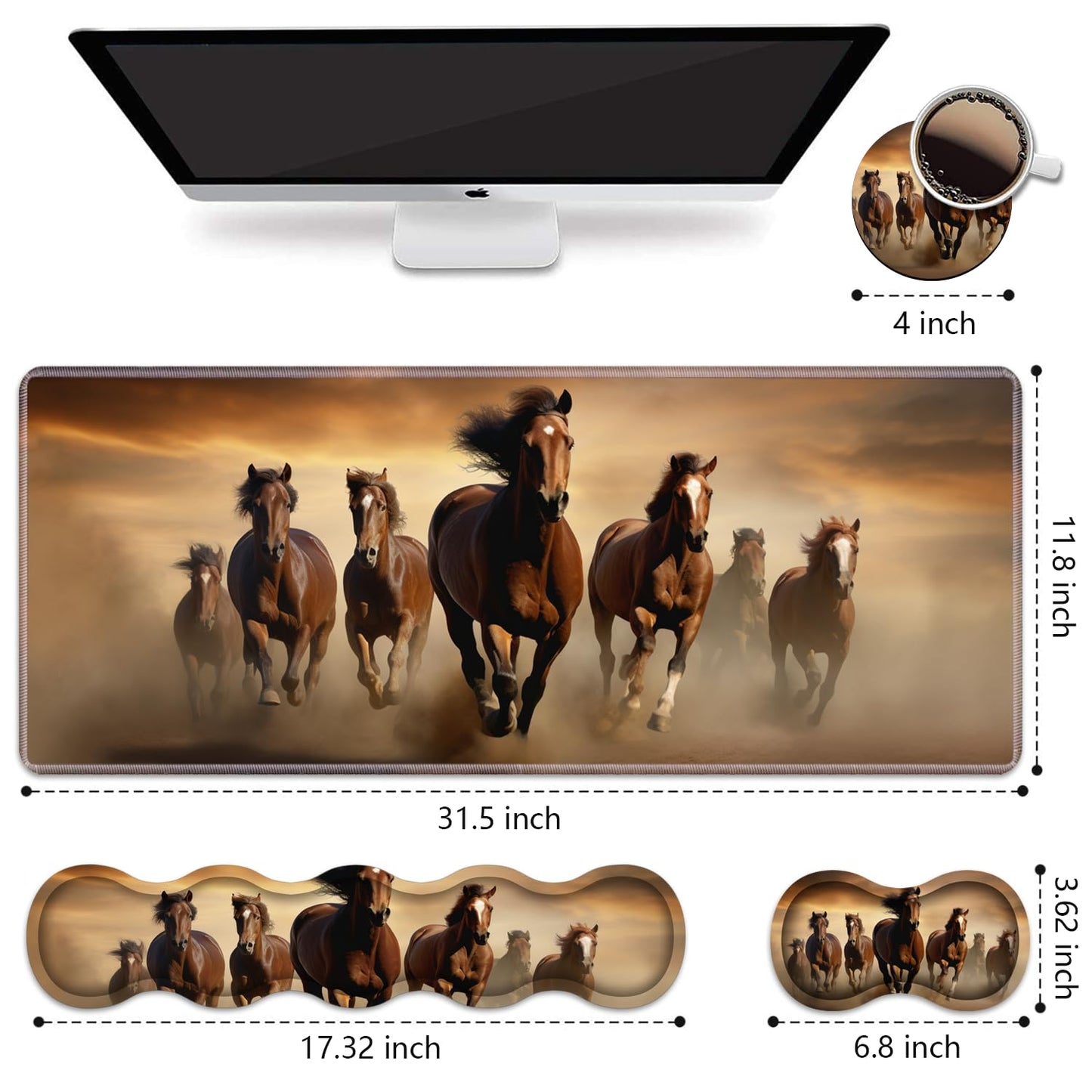 Ergonomic Keyboard Wrist Rest and Mouse Pad Wrist Rest Set, Large XXL Gaming Mousepad 31.5"x 11.8"