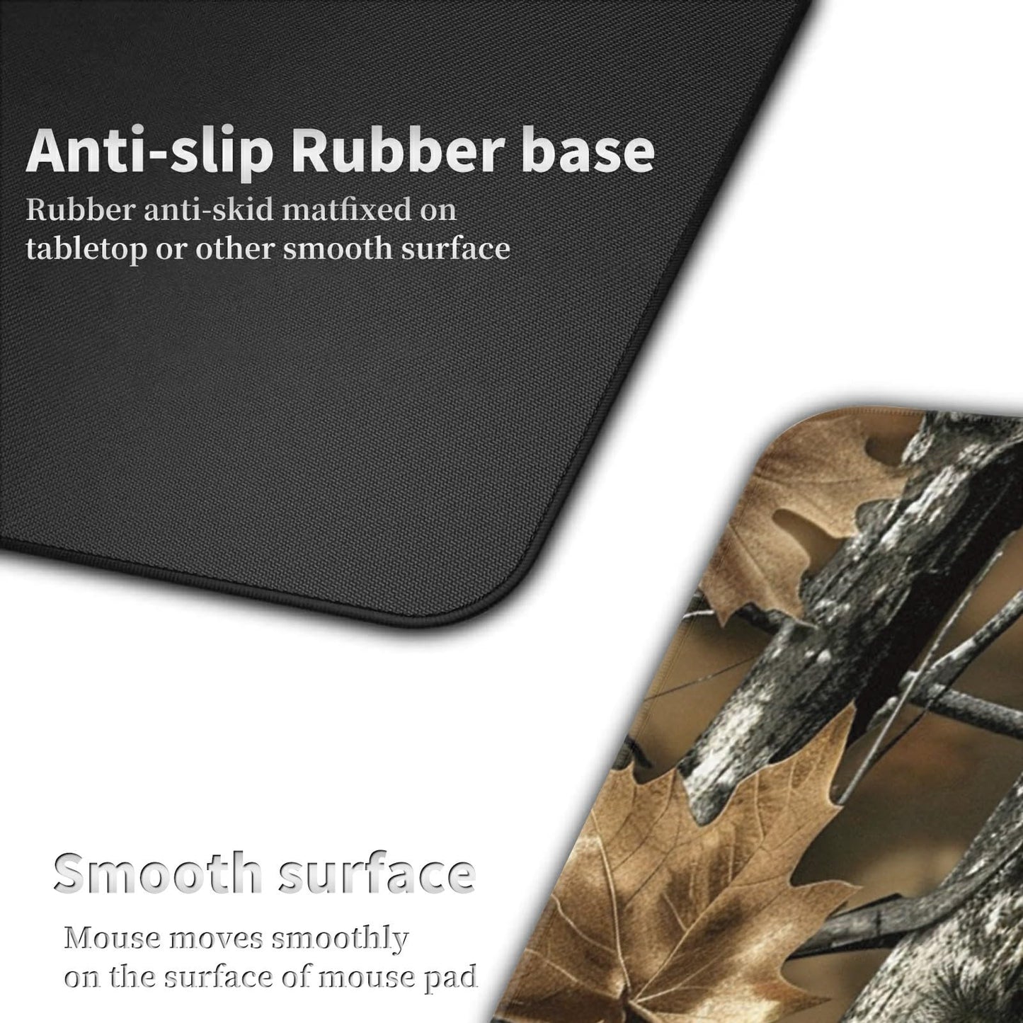 Large Gaming Mouse Pad Plus a Coasters + Cable Clips, Camo Tree Extended Mousepad (31.5 x 11.8)