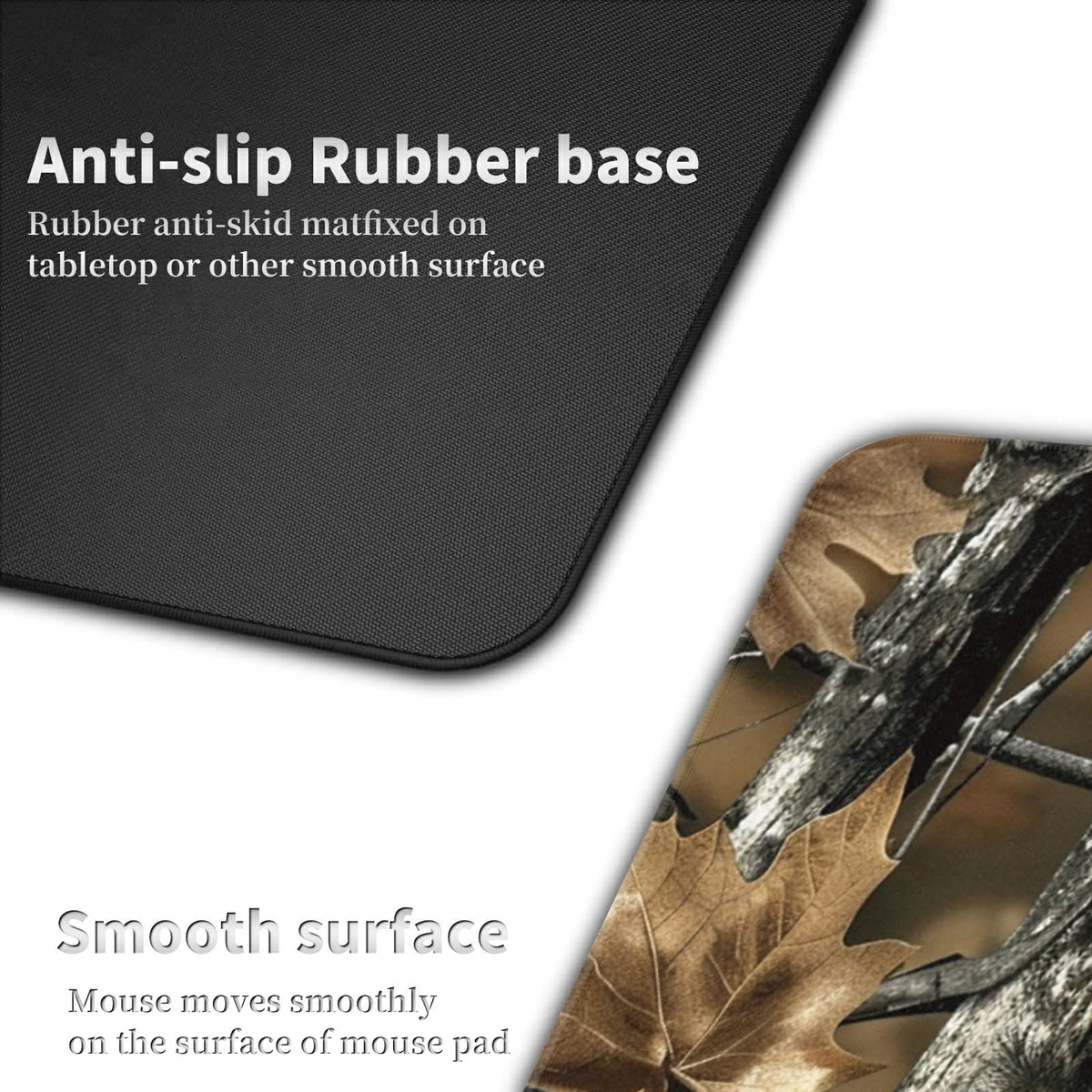 Large Gaming Mouse Pad Plus a Coasters + Cable Clips, Camo Tree Extended Mousepad (31.5 x 11.8)