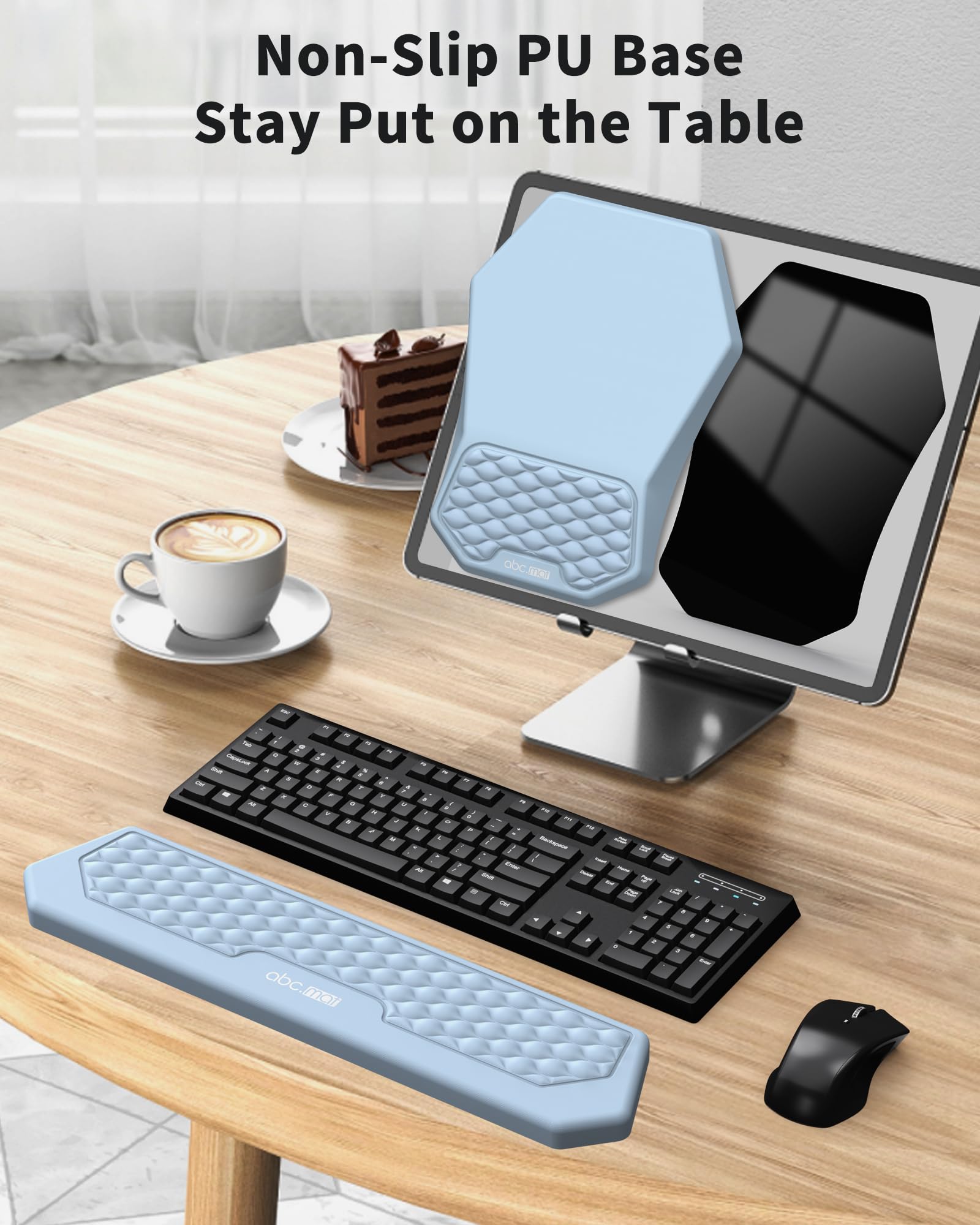 Ergonomic Mouse Pad with Wrist Rest & Keyboard Wrist Rest Support Set