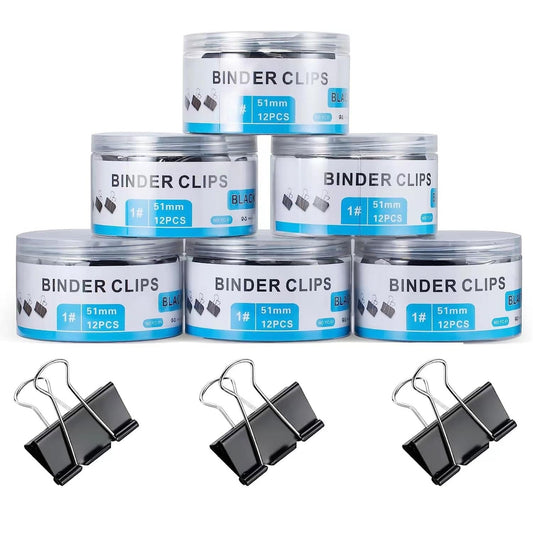 EFOK 72 Pcs Extra Large Binder Clips 2 Inch Big Black Paper Clip