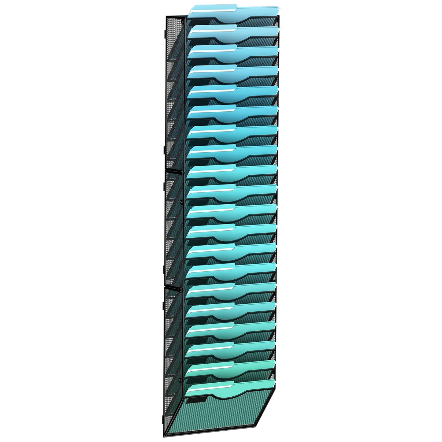 Gawerk 20-Tier Wall File Organizer Hanging Wall File Holder Wall Mount Paper Folder Organize