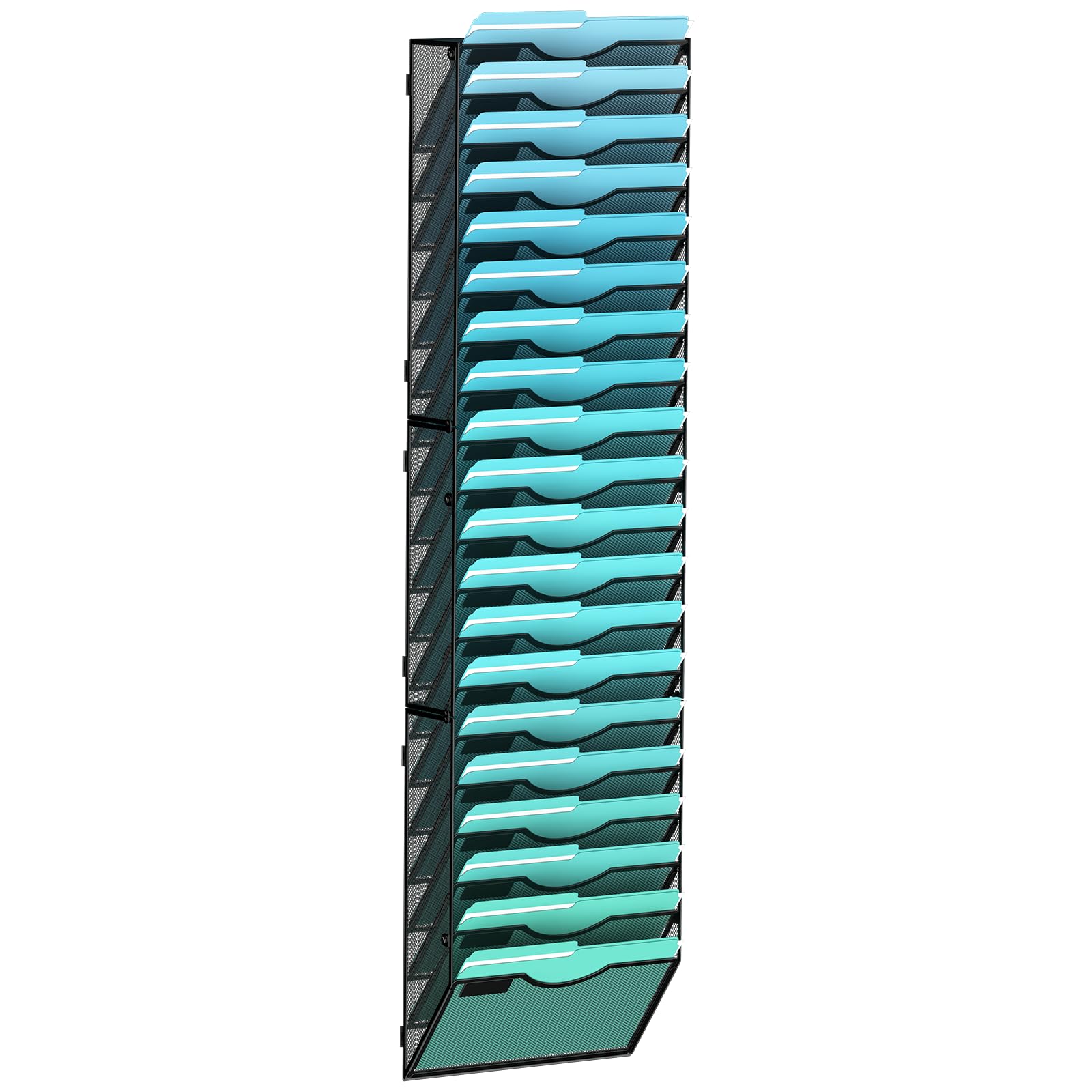 Gawerk 20-Tier Wall File Organizer Hanging Wall File Holder Wall Mount Paper Folder Organize