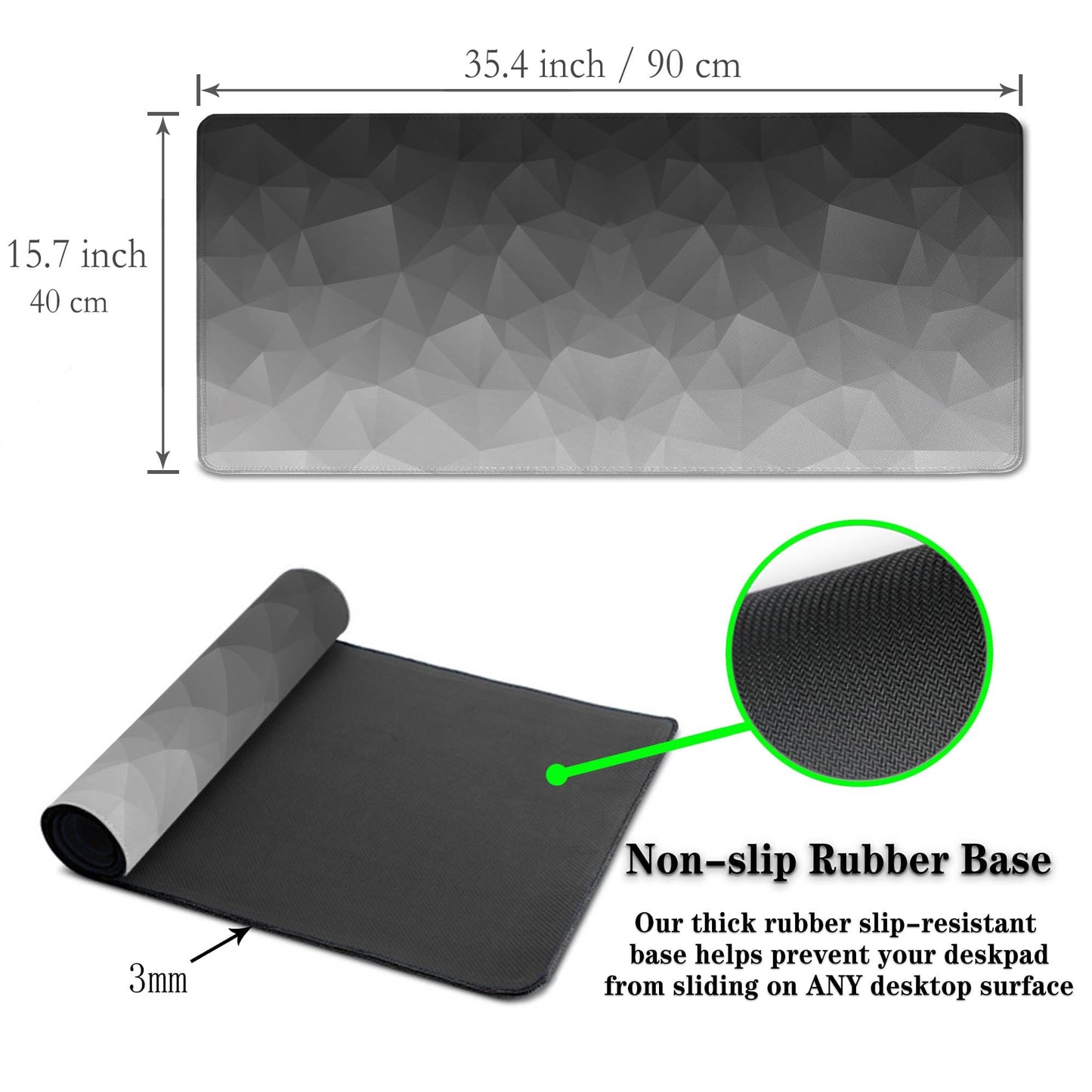 Samgula Computer Desk Mat XXL Mousepad Big Mouse Pad Gaming Desk Mats Office Pad Non-Slip Rubber