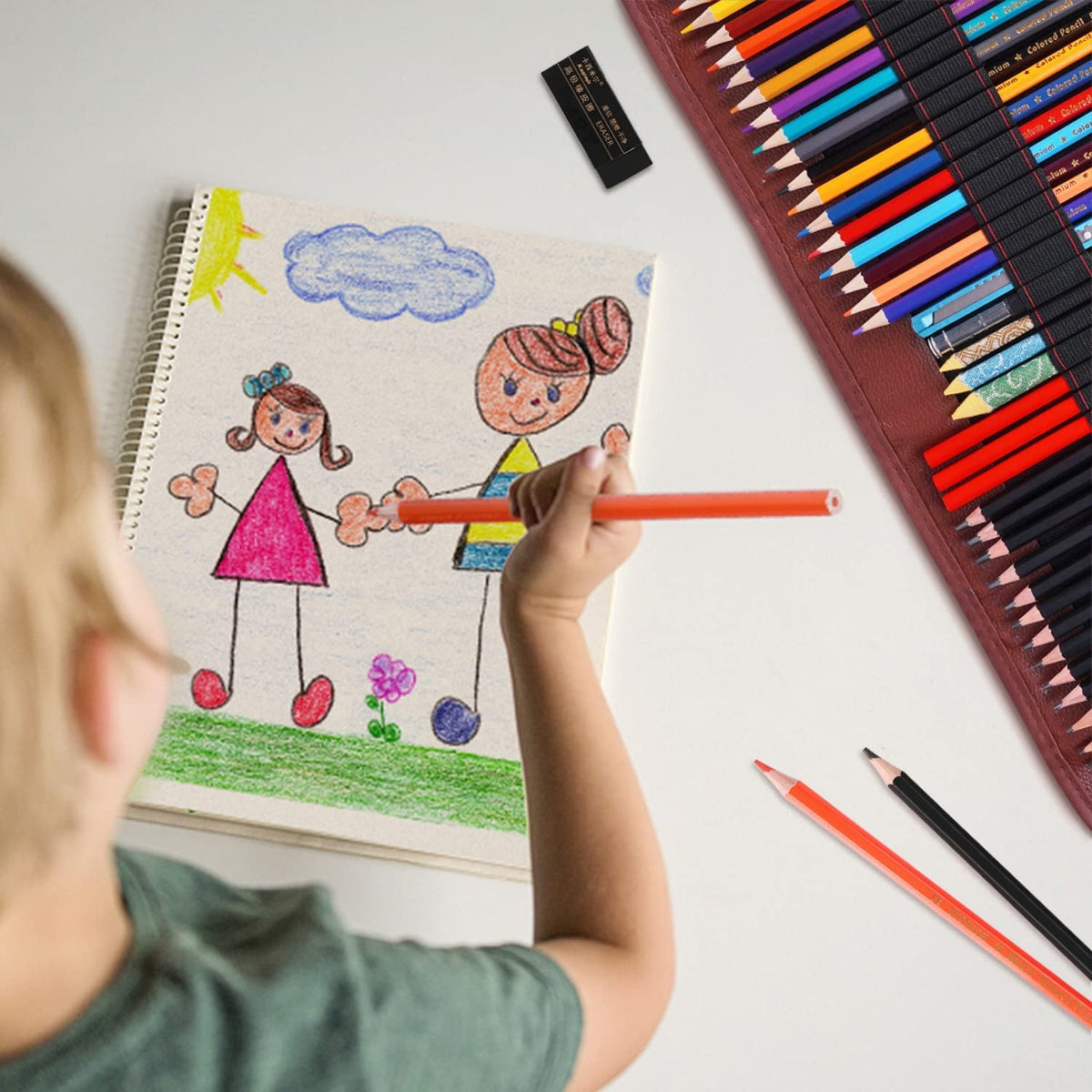 Sketch & Drawing Art Pencil Kit 52 Piece Set, 24 Color Pencil for Coloring Books, Pencil of