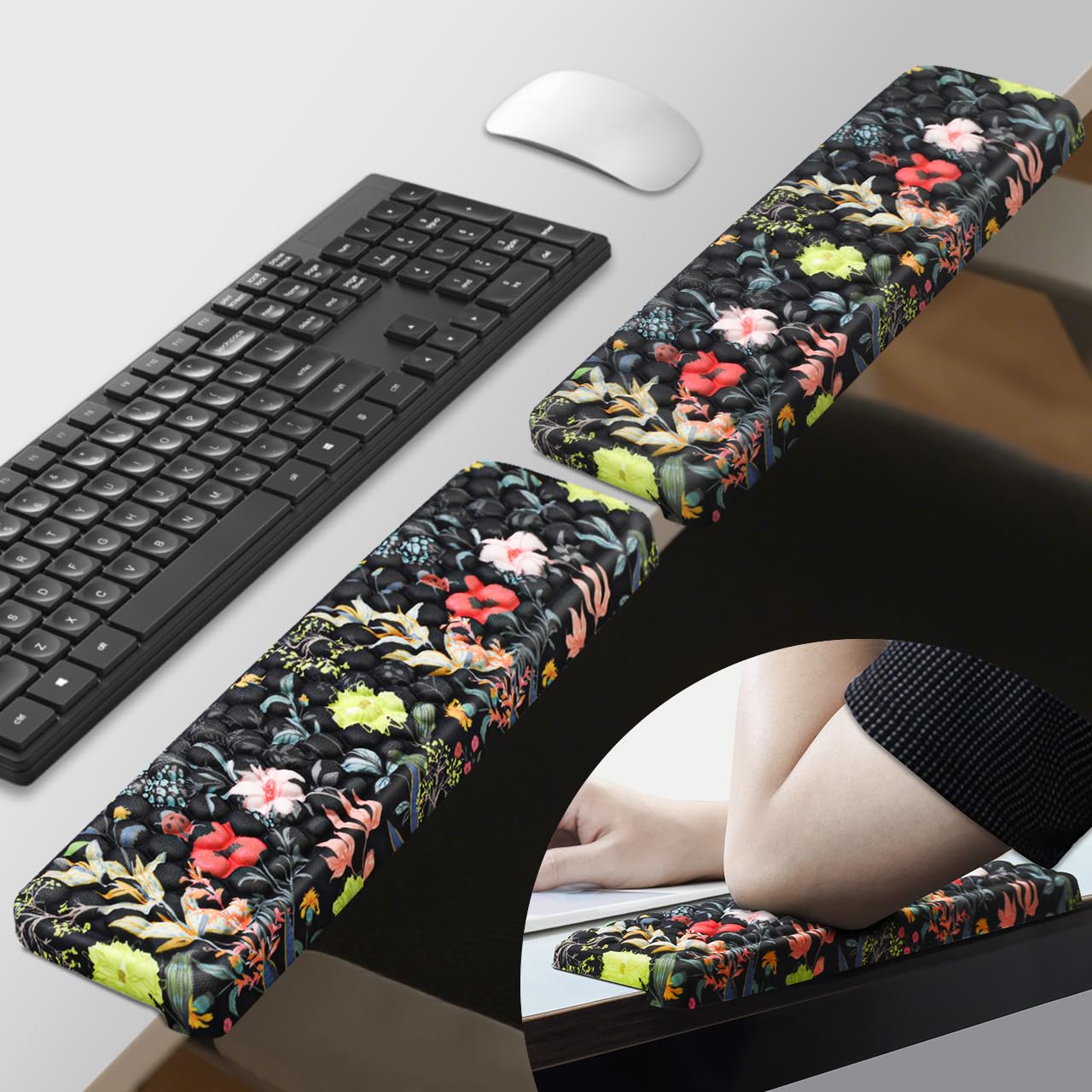 JIKIOU L-Shaped Desk Elbow Pad for Desk,Memory Foam Elbow Support Pad 2Pack