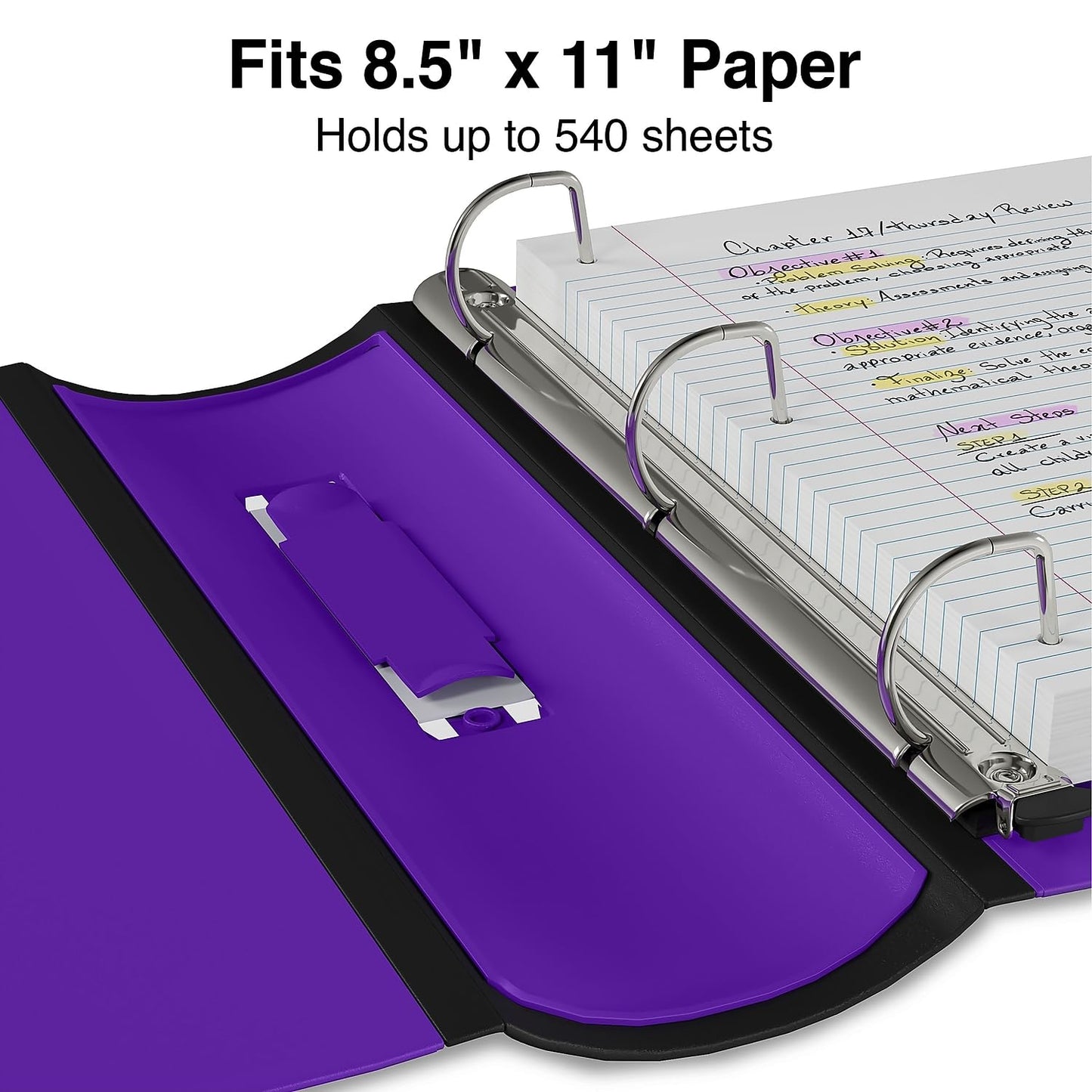 Staples Better Binder, 2 Inch D-Ring, Purple, 540 Sheets, 2-Pack