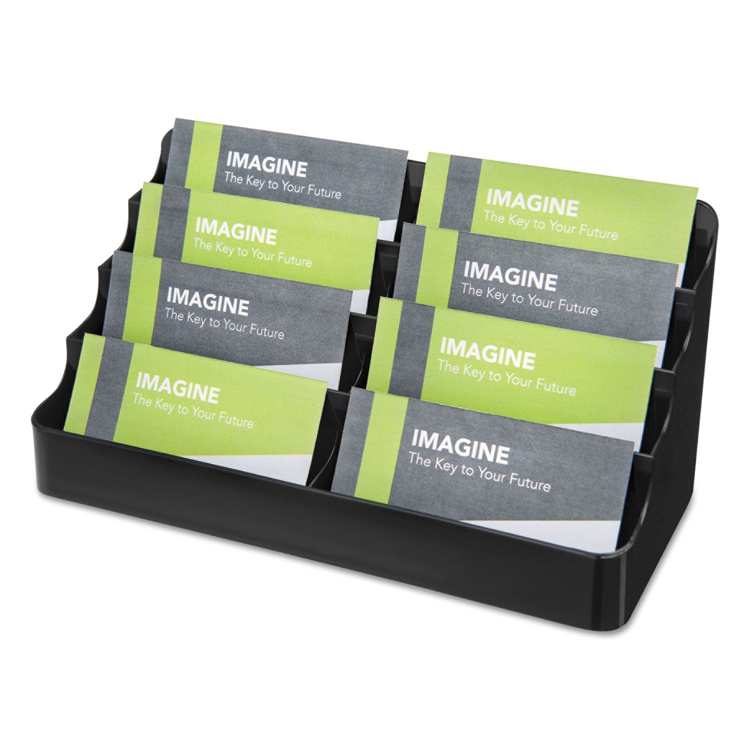 Deflecto 4-Tier Business Card Holder Black 3.9" x 7.9" x 3.6"
