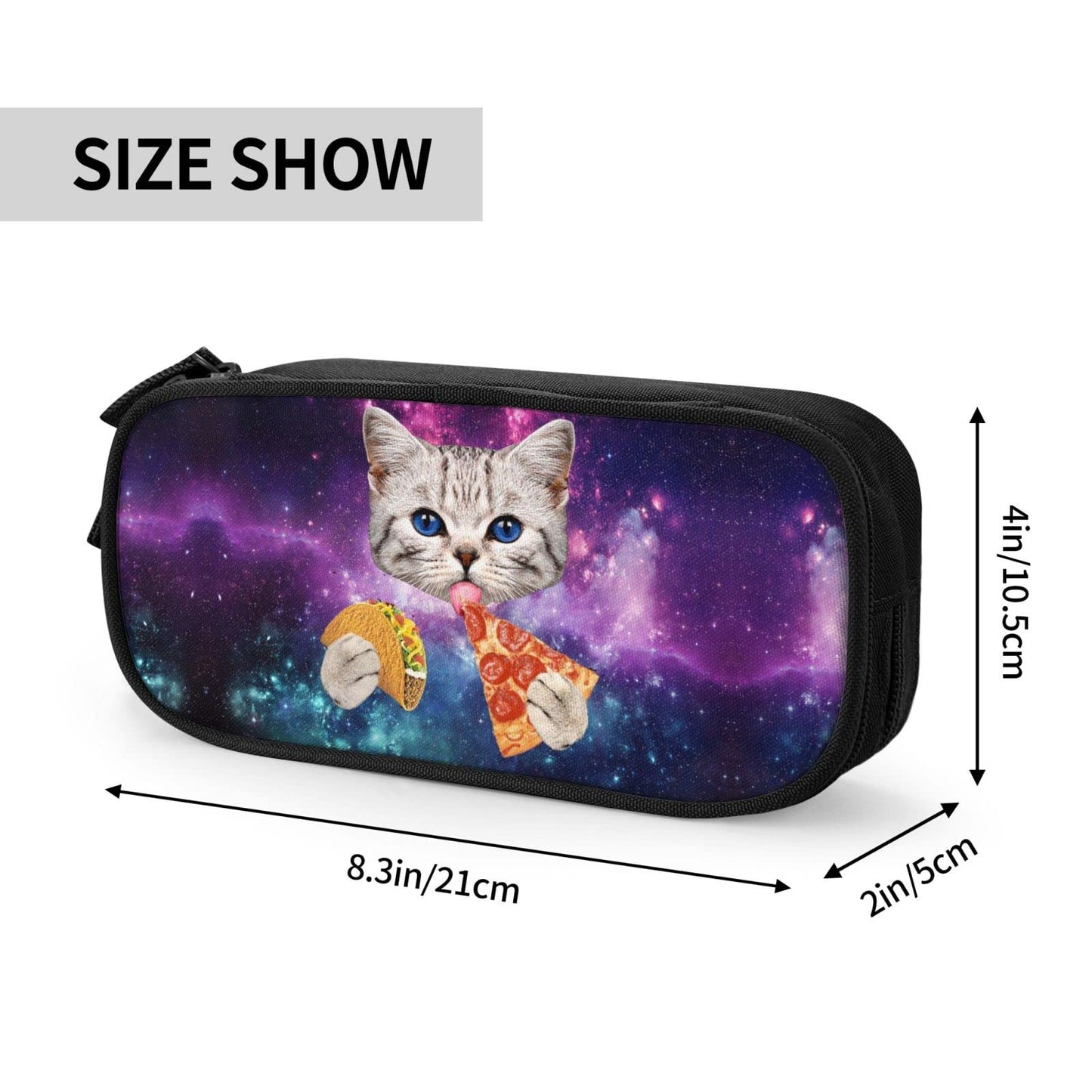 YETTA YANG Galaxy Cat Pizza Taco Funny Pencil Box Case for Pen Holders Office Supplies Big Capacity