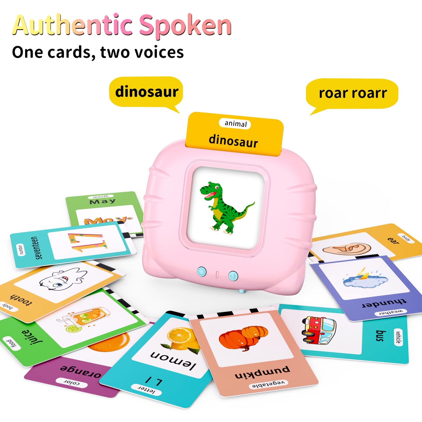 Eaever ABC Talking-Flash-Cards with 252 Words, Birthday Gifts for Girls 3 4 5 6 Years, Language