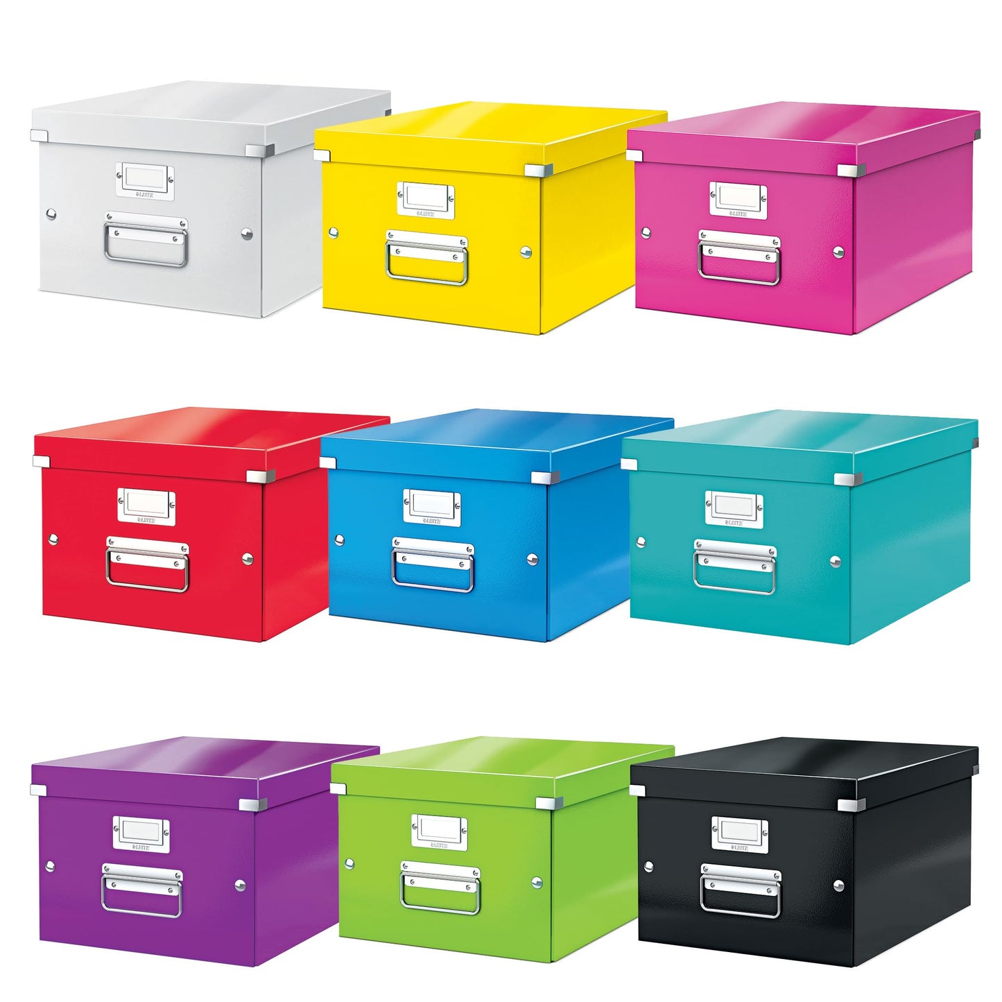 Leitz Click & Store Storage Box, Medium Organizer Box, Collapsible, Stackable, Patented Design