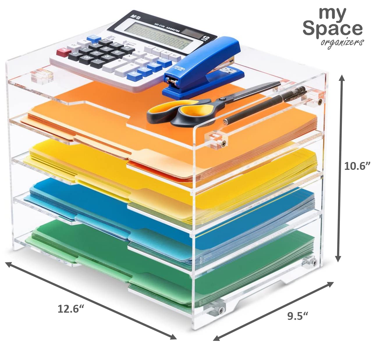 File Paper Organizer Letter Tray For Desk Office Supplies Folder Accessories Storage, Clear