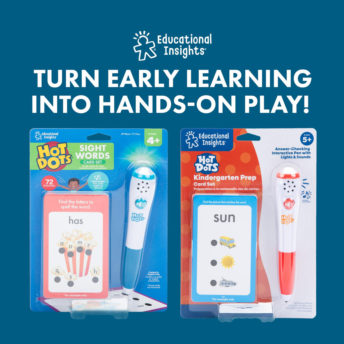 Educational Insights Hot Dots Preschool Prep Set – Toddler ABC Flash Cards with Interactive Pen