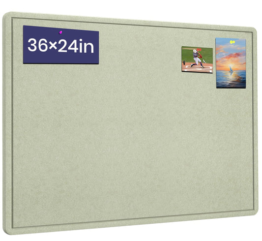 Bulletin Board 36" x 24" Felt Cork Board - Decorative Pin Board, Sage Green