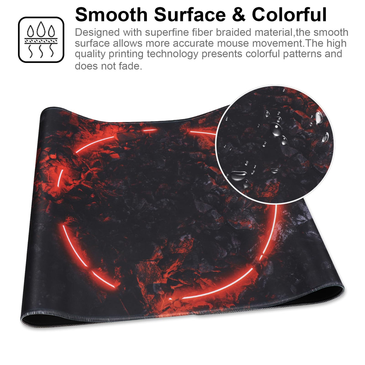 Jahosin Large Gaming Mouse Pad with Stitched Edges,[35.4x15.7In] Extended Mouse Pad with Non-Slip