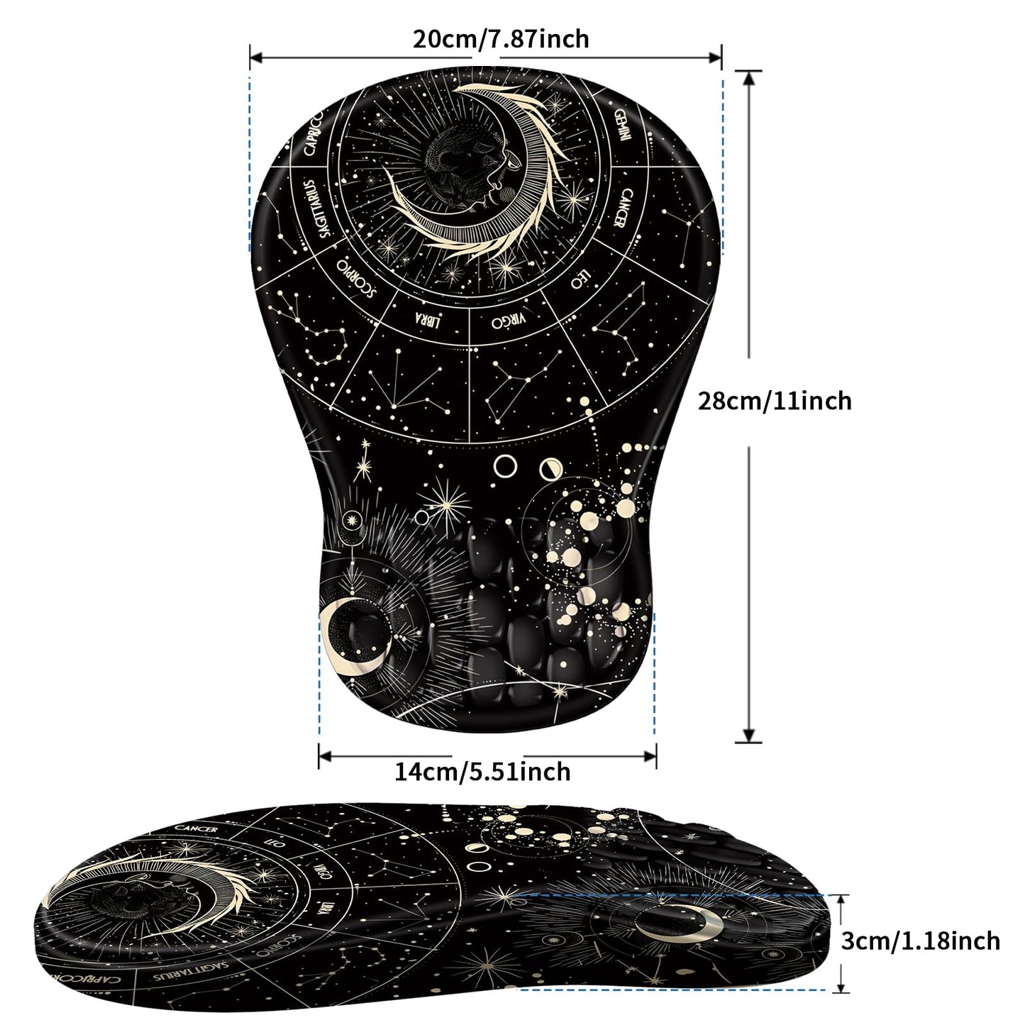 YIWEI Ergonomic Mouse Pad with Wrist Rest for Carpal Tunnel Pain Relief
