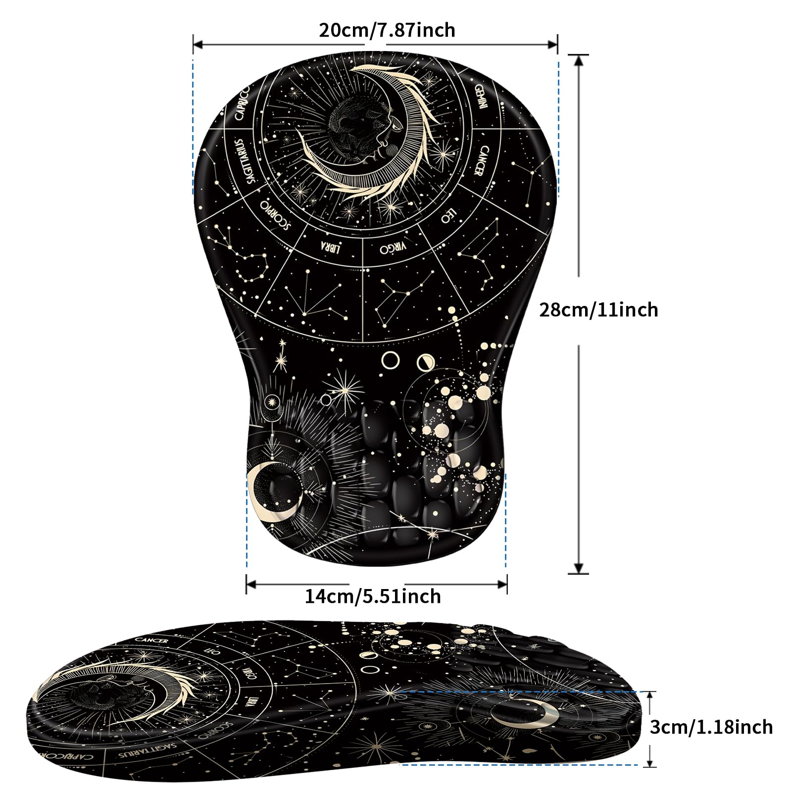 YIWEI Ergonomic Mouse Pad with Wrist Rest for Carpal Tunnel Pain Relief