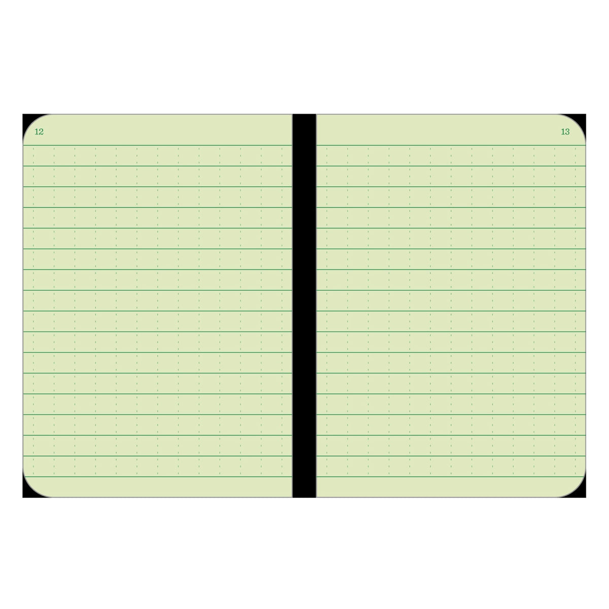 Rite in the Rain Weatherproof Mini Stapled Notebook, 3.25" x 4.625", Green Cover, Universal