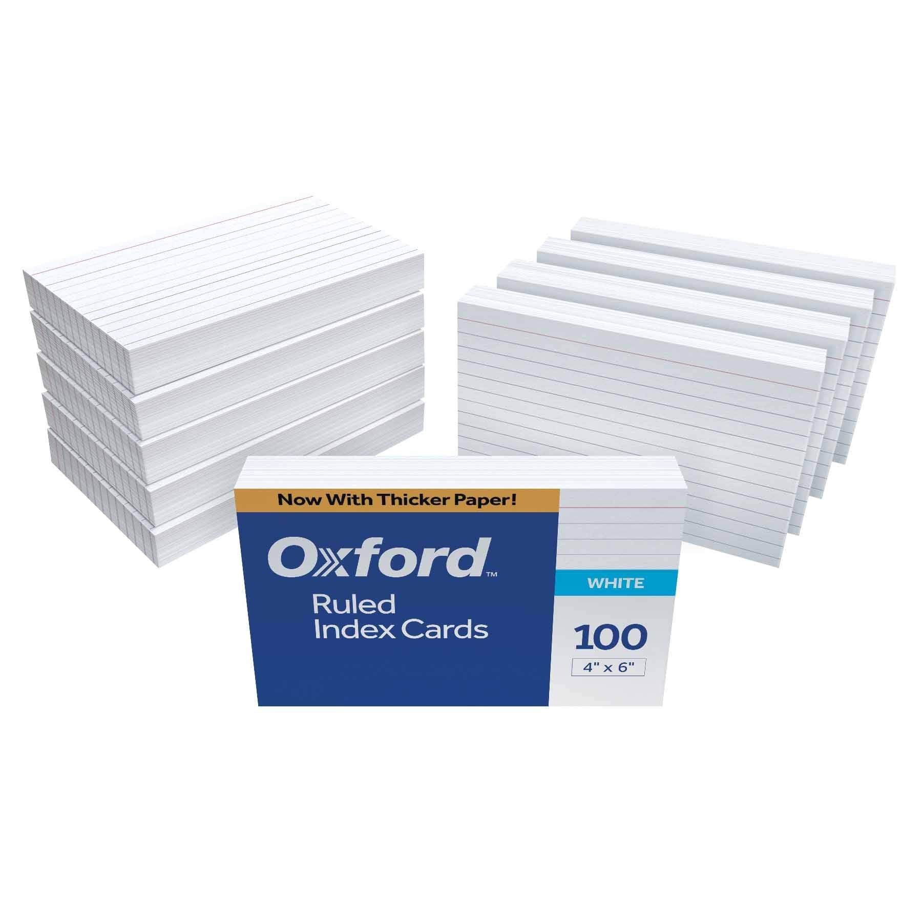 Oxford 41 (1000 PK) Ruled Index Cards, 4" x 6", White, 1,000 Cards (10 Packs of 100) (41)