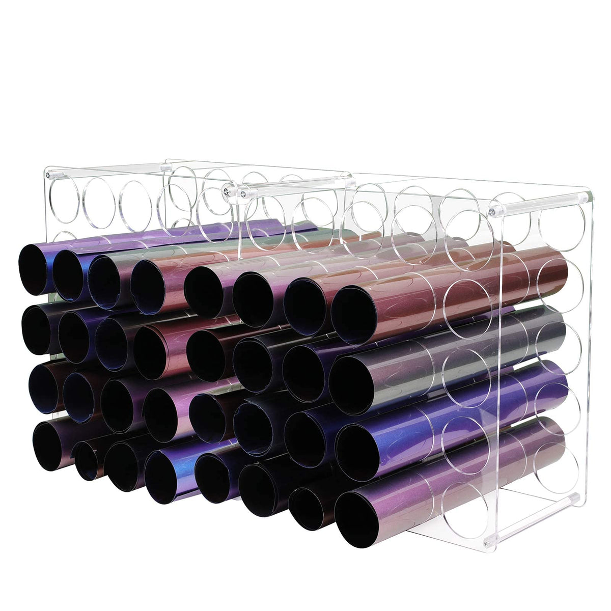 volepet Vinyl Storage Rack 50-Holes Acrylic Vinyl Roll Holder Craft Storage Organizer for Craft Room
