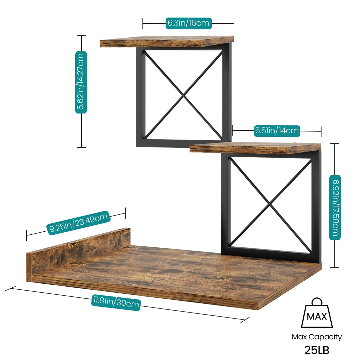 ELITEROO Desk Shelf Organizer, Wood Desktop Organizer Small Bookshelf, 3 Tier Storage Shelf Riser