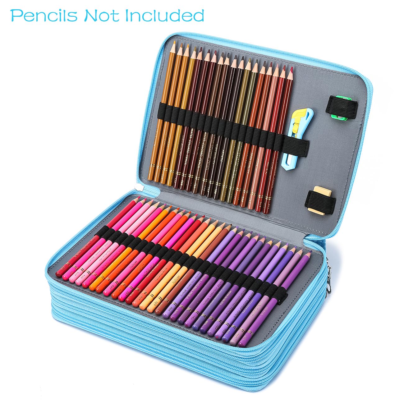 YOUNGCOL 200 Slots Colored Pencil Case - Deluxe Oxford Fabric Pencil Organizer Holder With Zipper