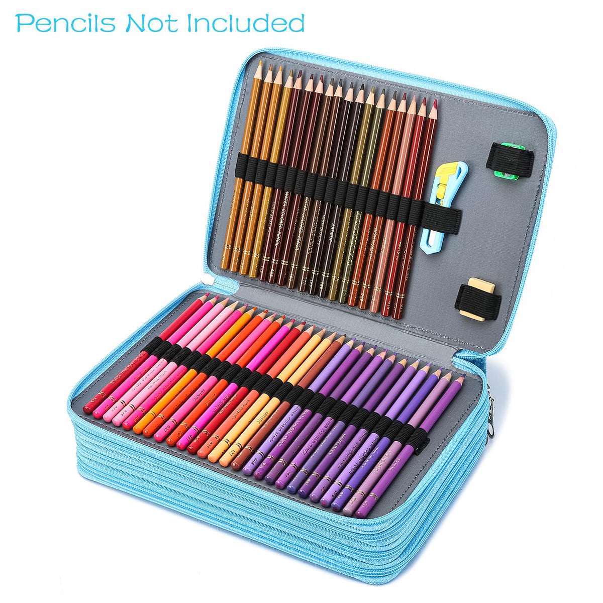 YOUNGCOL 200 Slots Colored Pencil Case - Deluxe Oxford Fabric Pencil Organizer Holder With Zipper