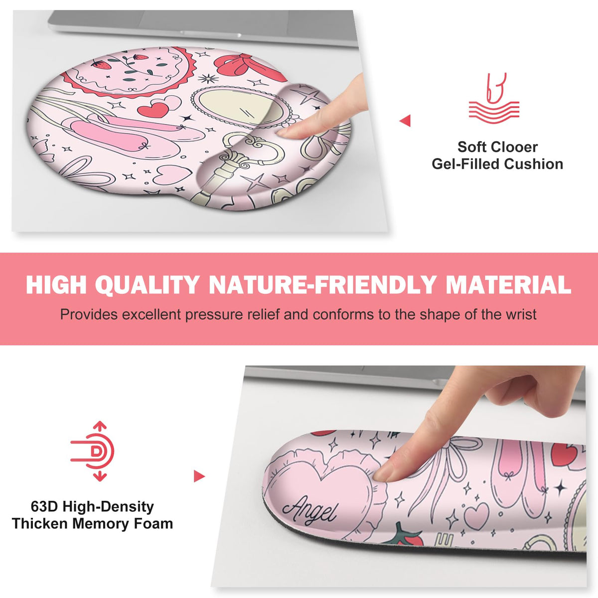 Gaming Mouse Pad, 4in1 XXL Mousepad Large Desk Mat, Cute Desk Pad Protector