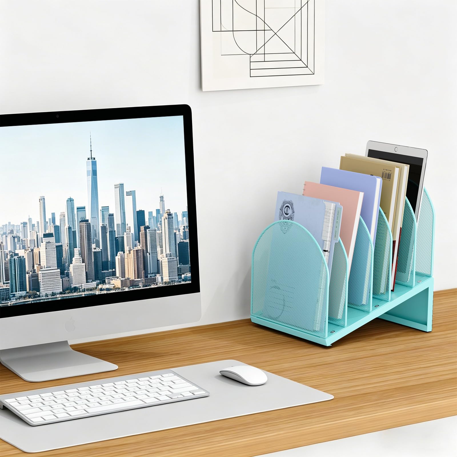 gianotter Desktop File Organizer with 5 Compartments