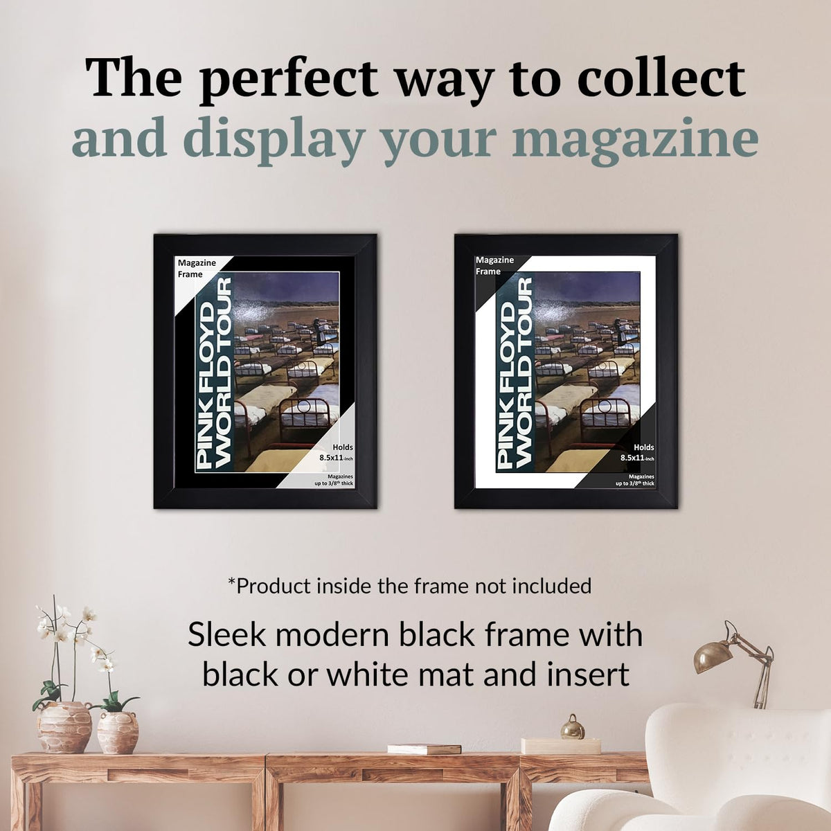 Creative Picture Frames 8.5 x 11 Magazine Frame with Full-Strength Glass, Holds Up To A 1/4" Thick