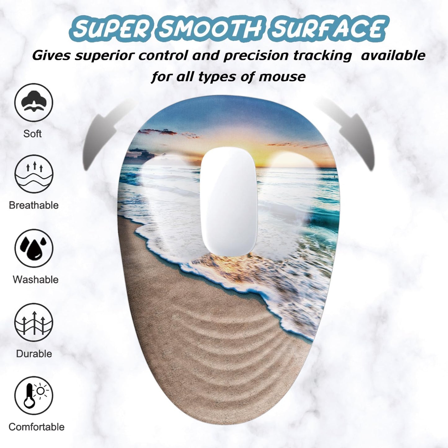 Armanza Sunset Mouse Pad, Ergonomic Mouse Pad with Wrist Rest Support, Non-Slip PU Base Desktop