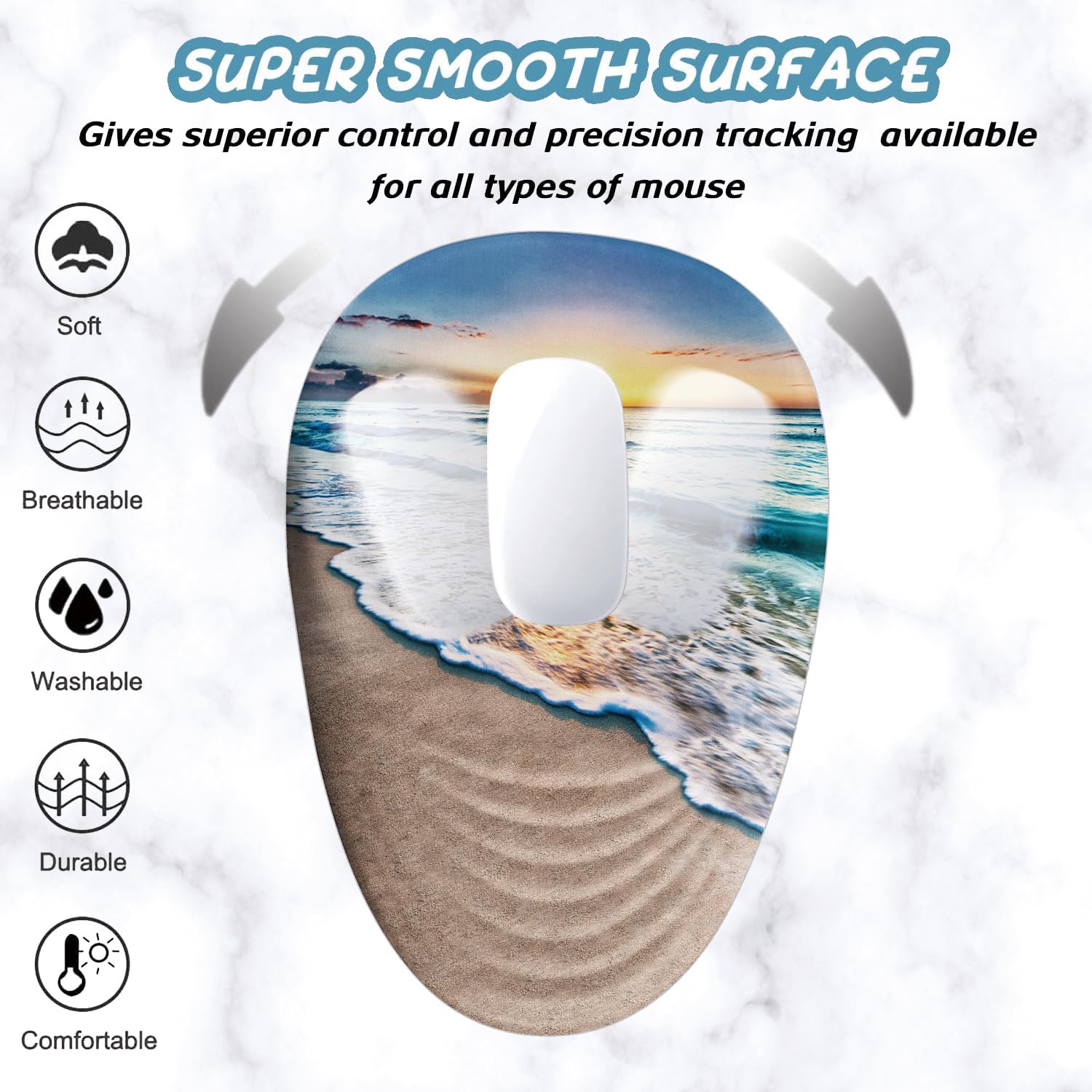 Armanza Sunset Mouse Pad, Ergonomic Mouse Pad with Wrist Rest Support, Non-Slip PU Base Desktop