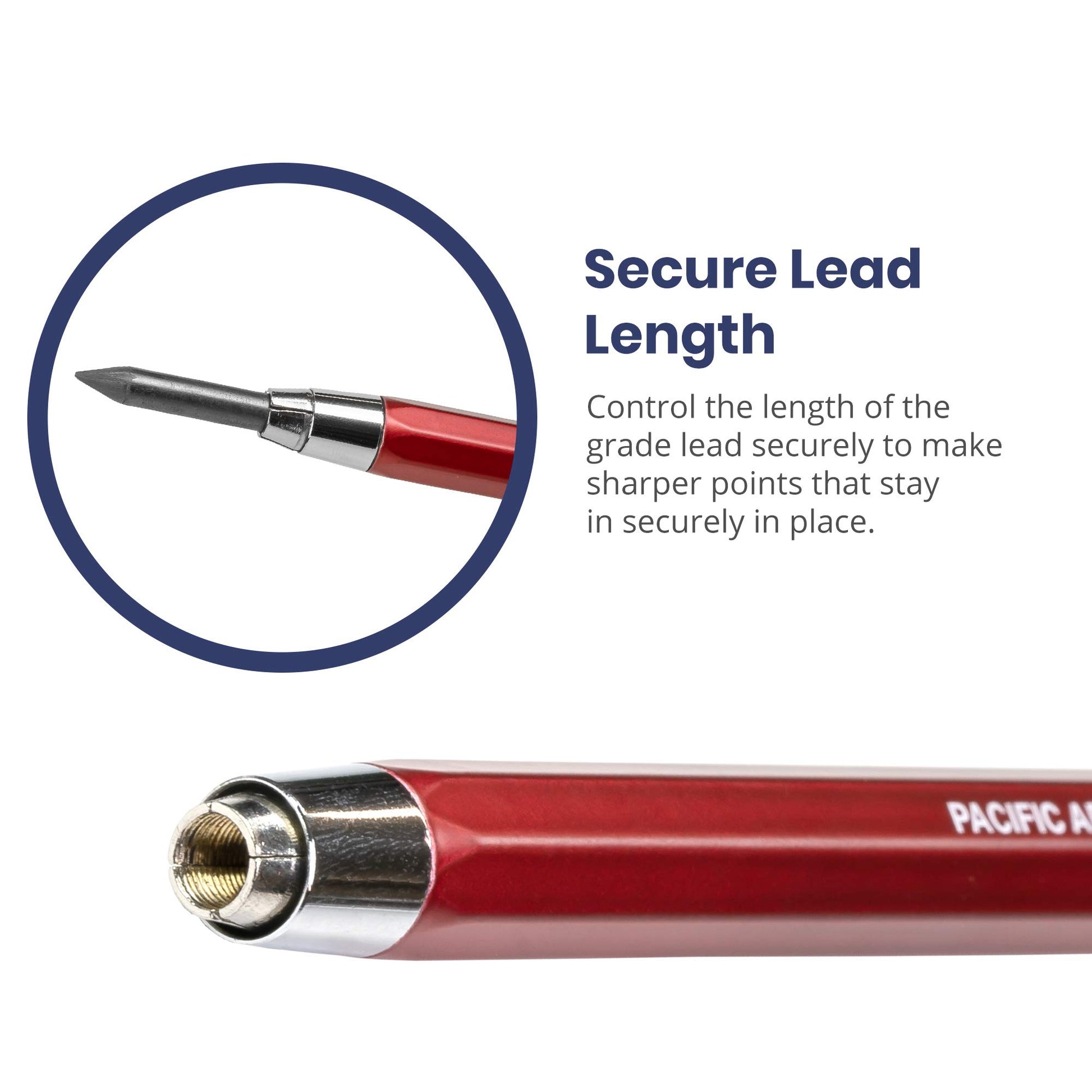 Pacific Arc Premium Red Technical Stainless Steel 5.6mm Clutch Lead Holder