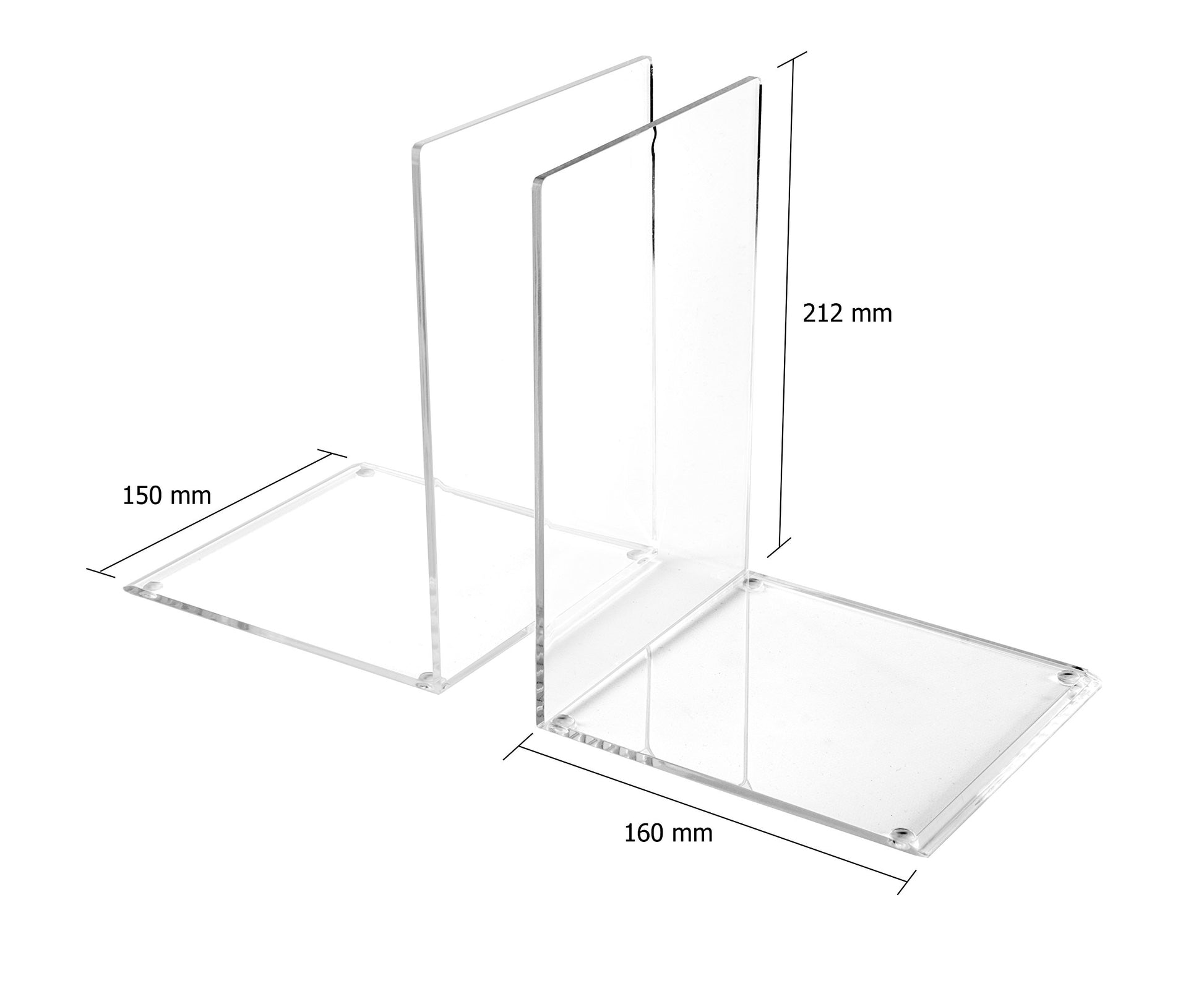 Osco Large Acrylic Bookend - Clear (Pack of 2),ABE-3