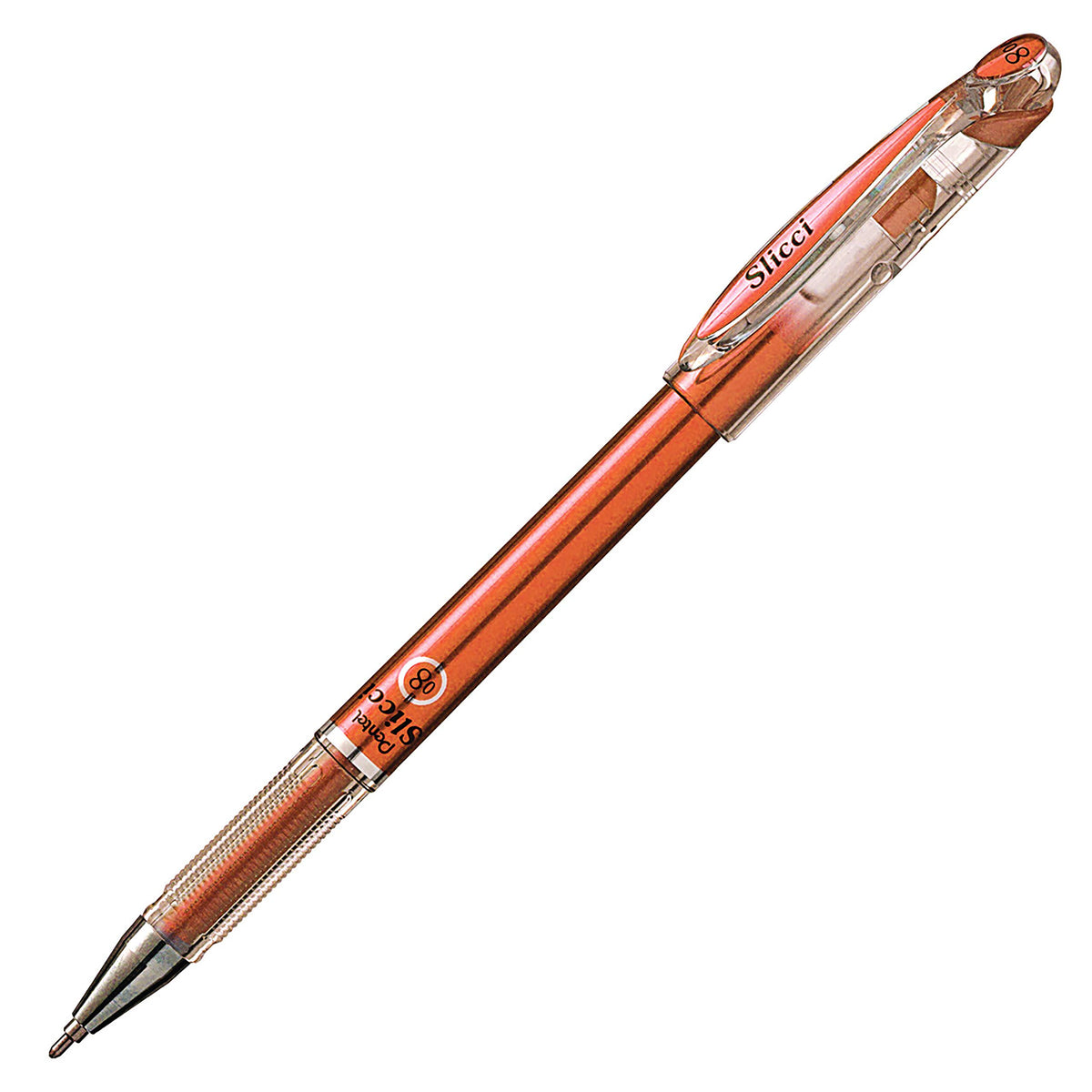 Pentel Arts Slicci Metallic 0.8 mm Needle Tip Gel Pen, Metallic Bronze Ink, Box of 12 (BG208-ME)