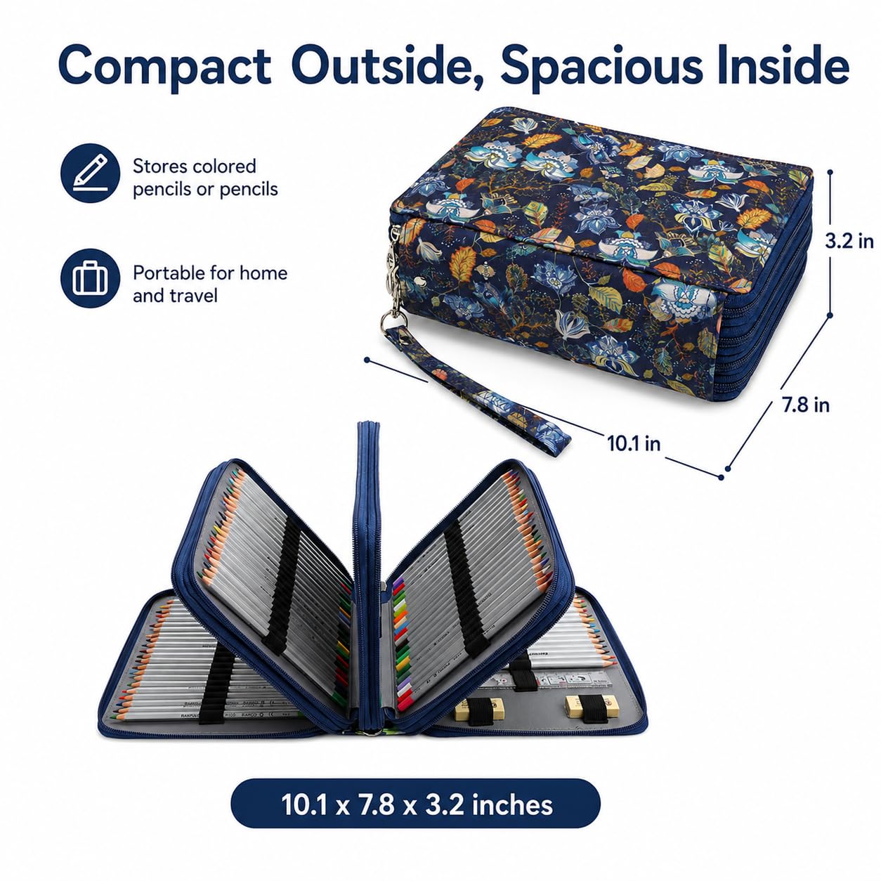 Lbxgap 184 Slots Colored Pencil Case Organizer, 4 Layer Bag
