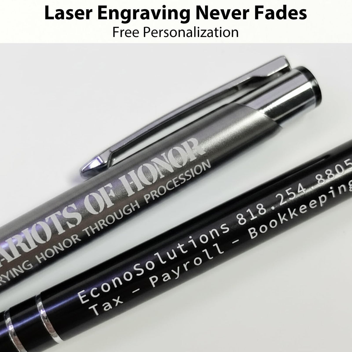 50 Pack Engraved Metal Ballpoint Pen, Custom Logo, Retractable Pen
