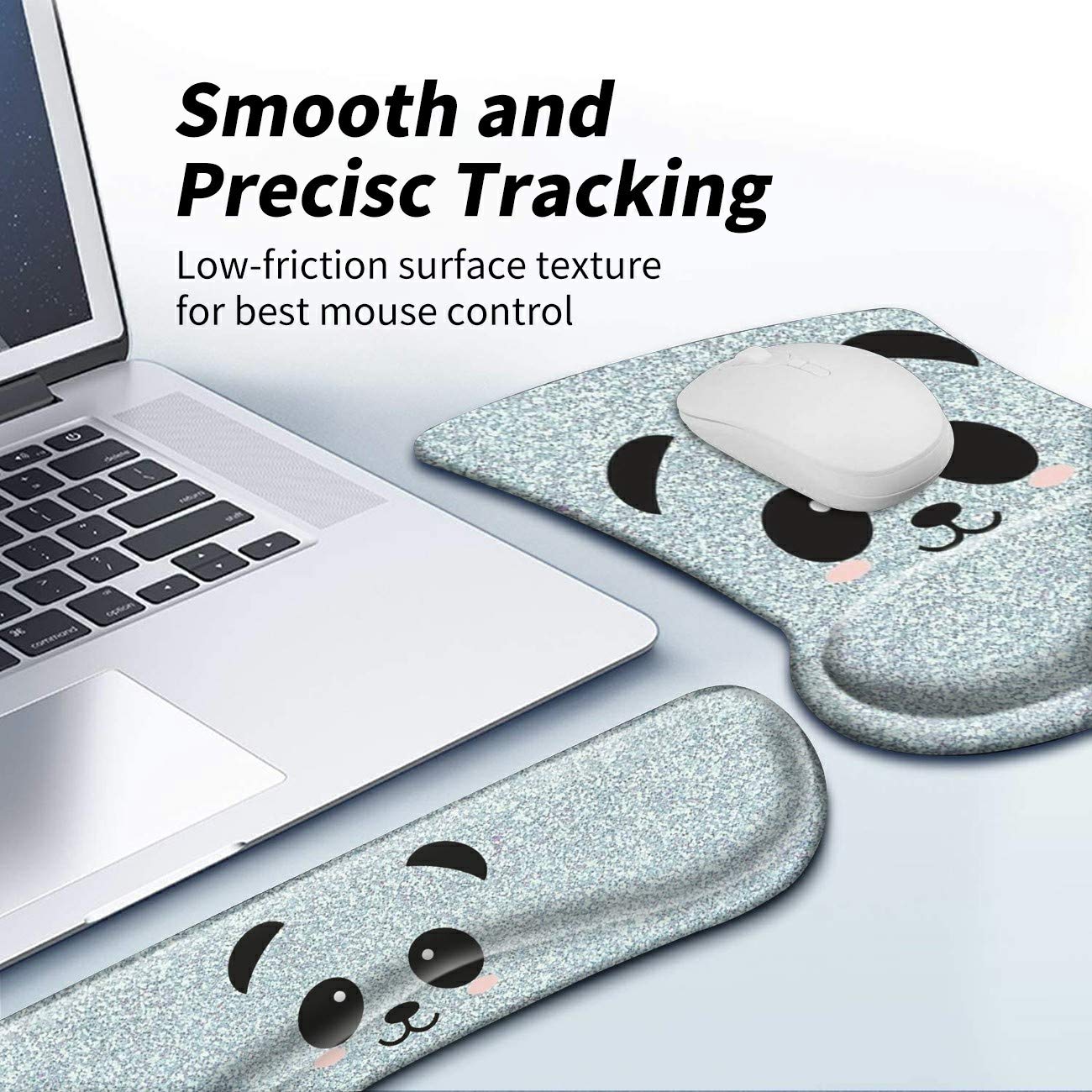 Mouse Pad Wrist Rest Support Set Keyboard Wrist Rest Pad Panda Ergonomic Mousepad Memory Foam
