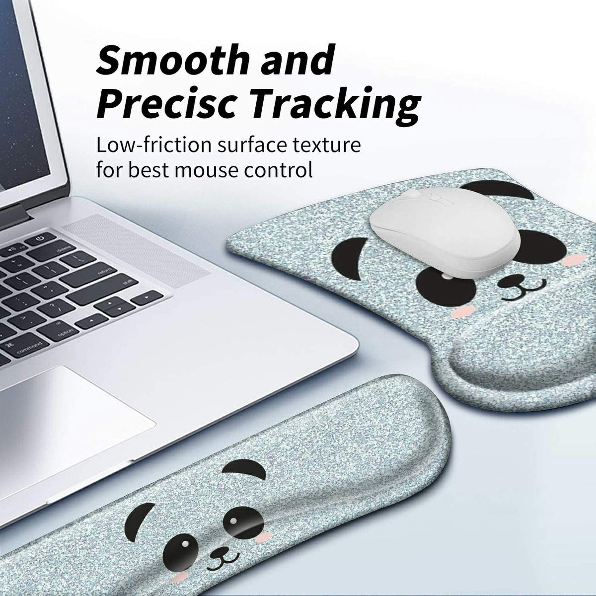 Mouse Pad Wrist Rest Support Set Keyboard Wrist Rest Pad Panda Ergonomic Mousepad Memory Foam