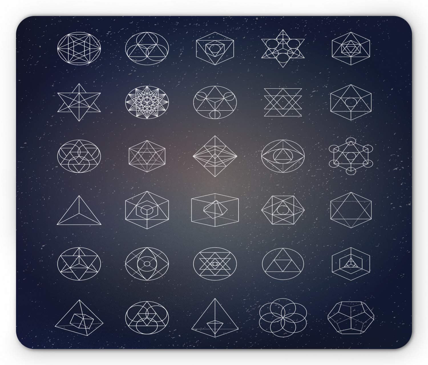 Lunarable Geometry Mouse Pad, Alchemy Esoteric Mystical Print, Rectangle Non-Slip Rubber Mousepad